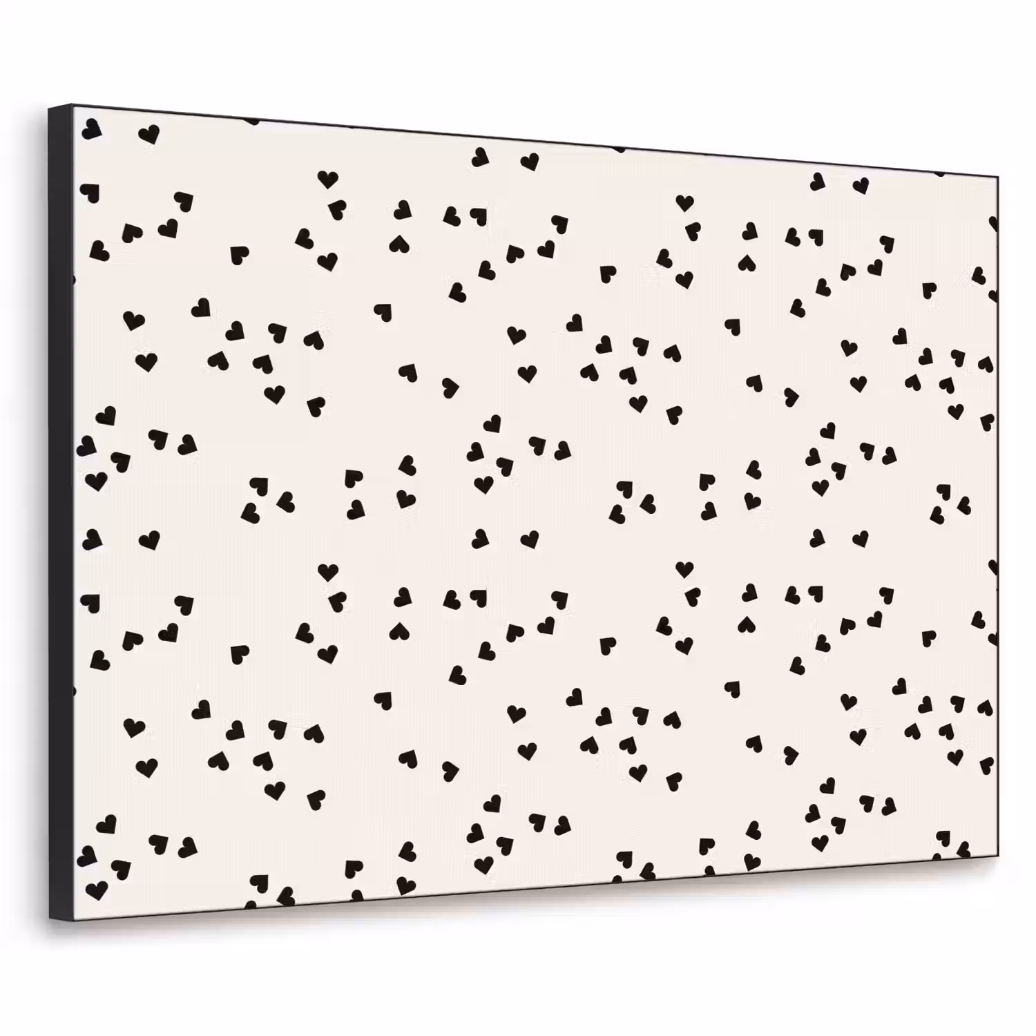 Valentijn - Liefde - Wit - Zwart Textielframe - compleet frame klein 947 -3d