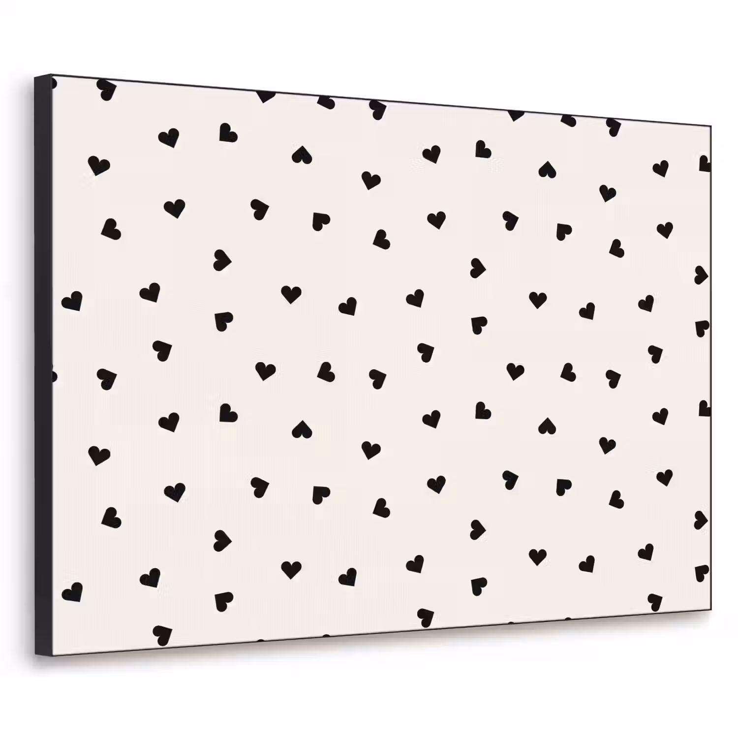 Valentijn - Hart - Wit - Zwart Textielframe - compleet frame klein 947 -3d