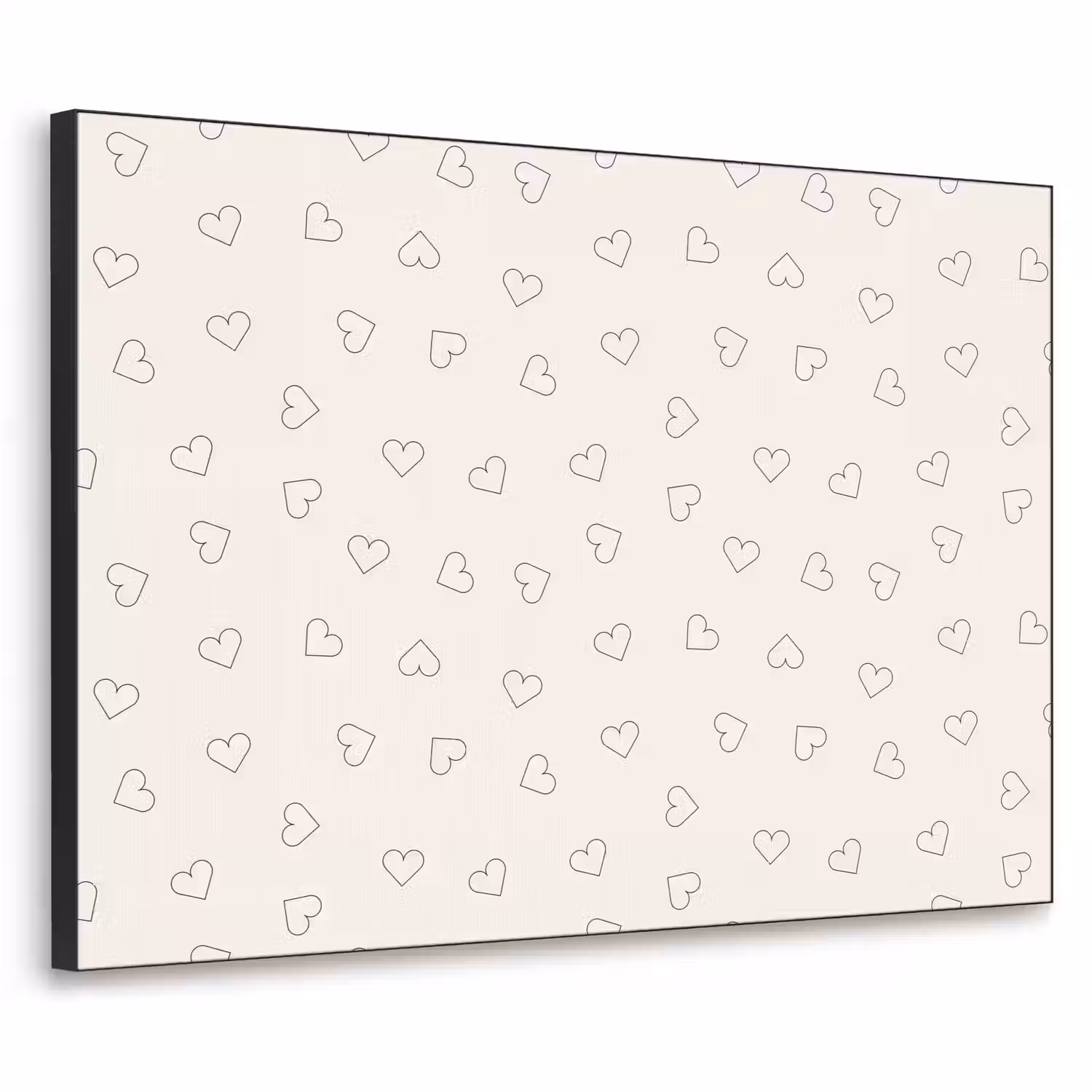 Valentijn - Hart - Wit - Zwart Textielframe - compleet frame klein 947 -3d