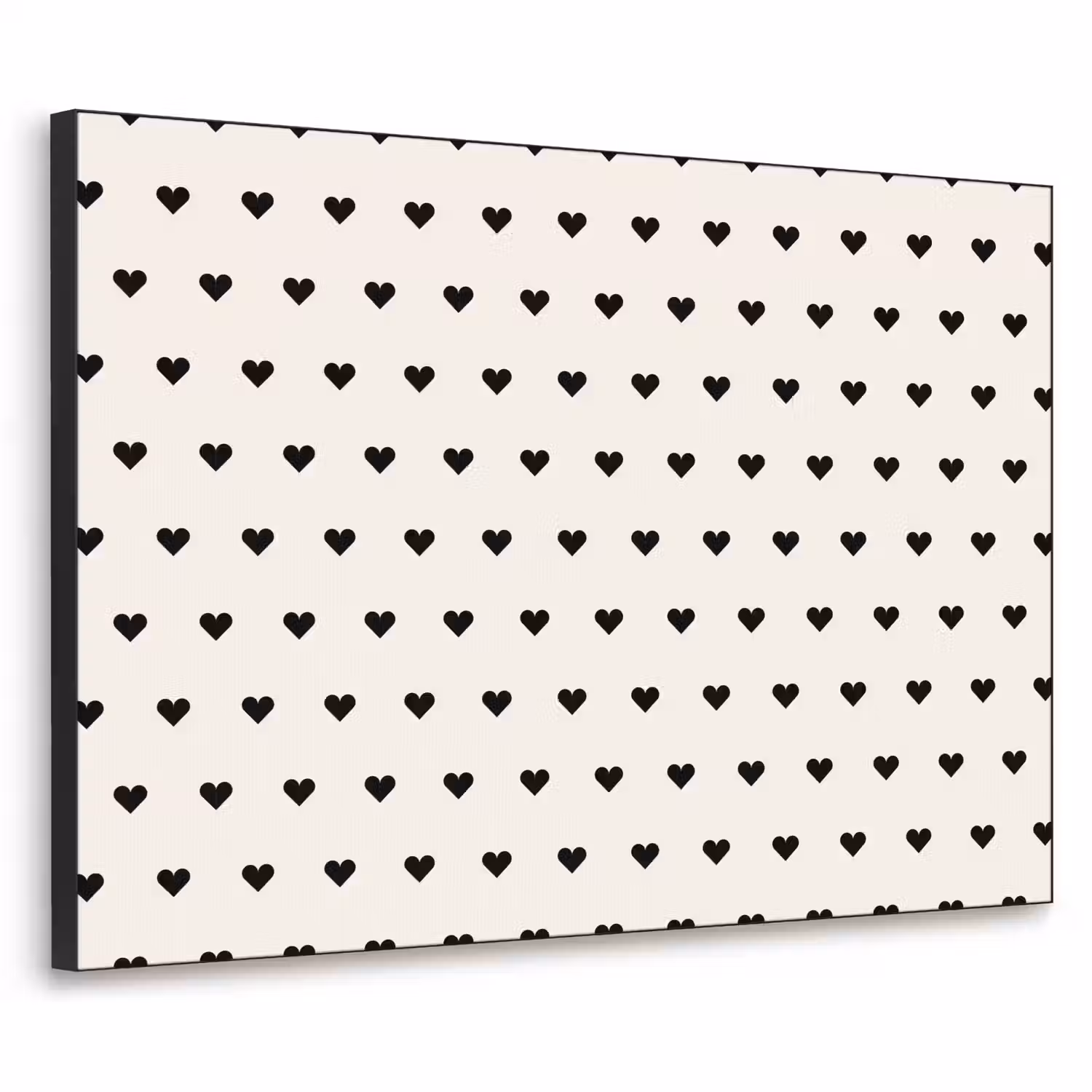 Valentijn - Hart - Wit - Zwart Textielframe - compleet frame klein 947 -3d