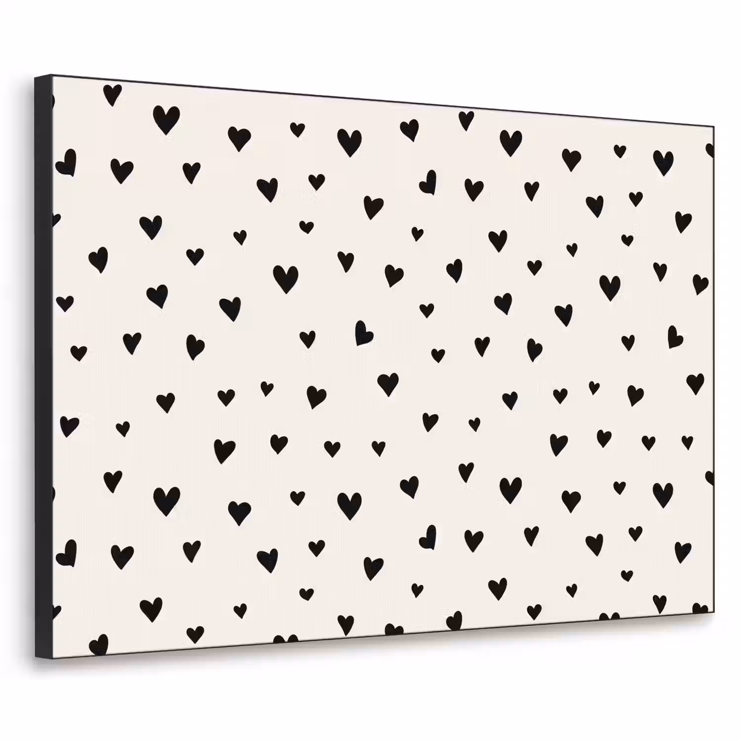 Valentijn - Harten - Zwart - Wit Textielframe - compleet frame klein 947 -3d