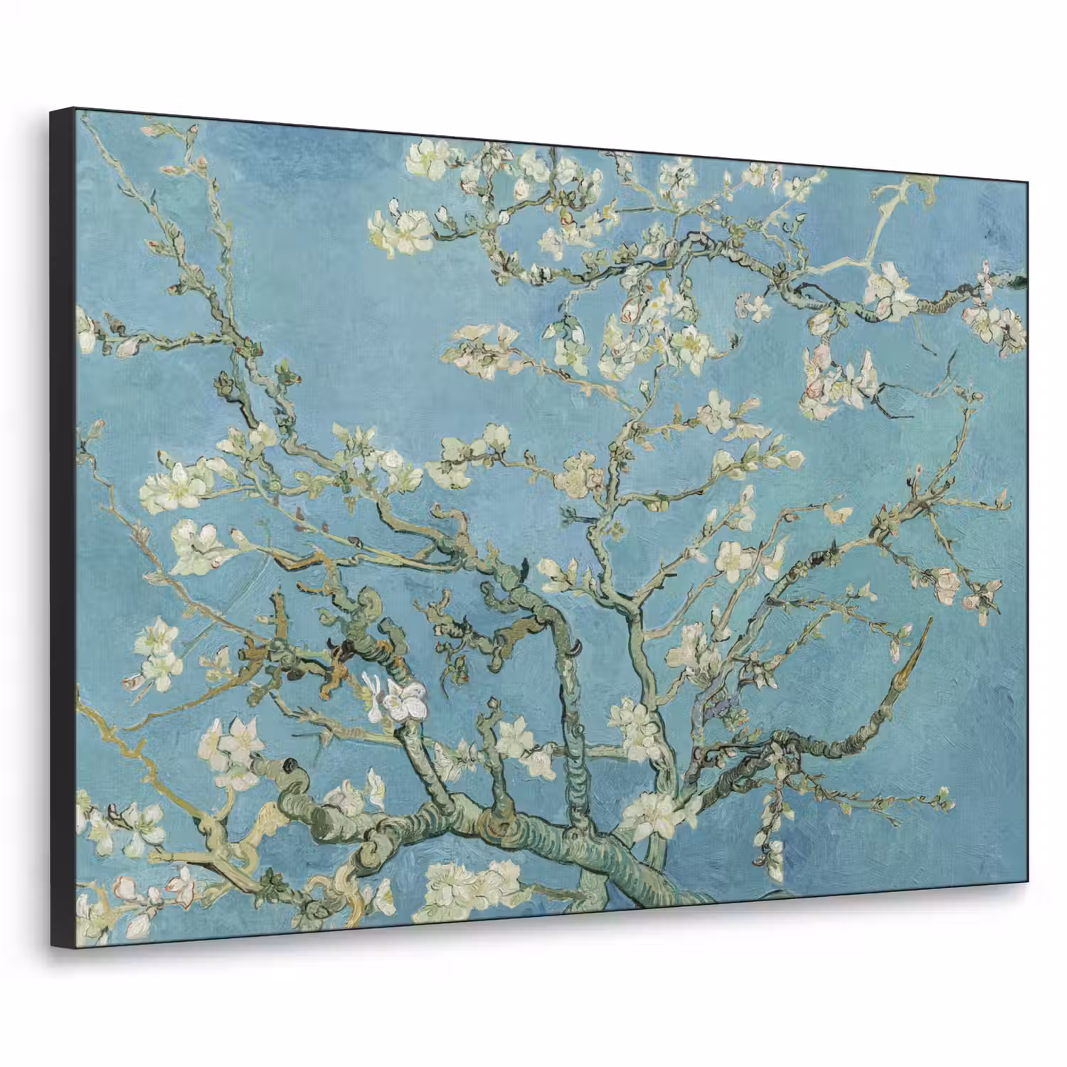 Amandelbloesem - Van Gogh - Kunst - Bloemen Textielframe zwart klein -3d