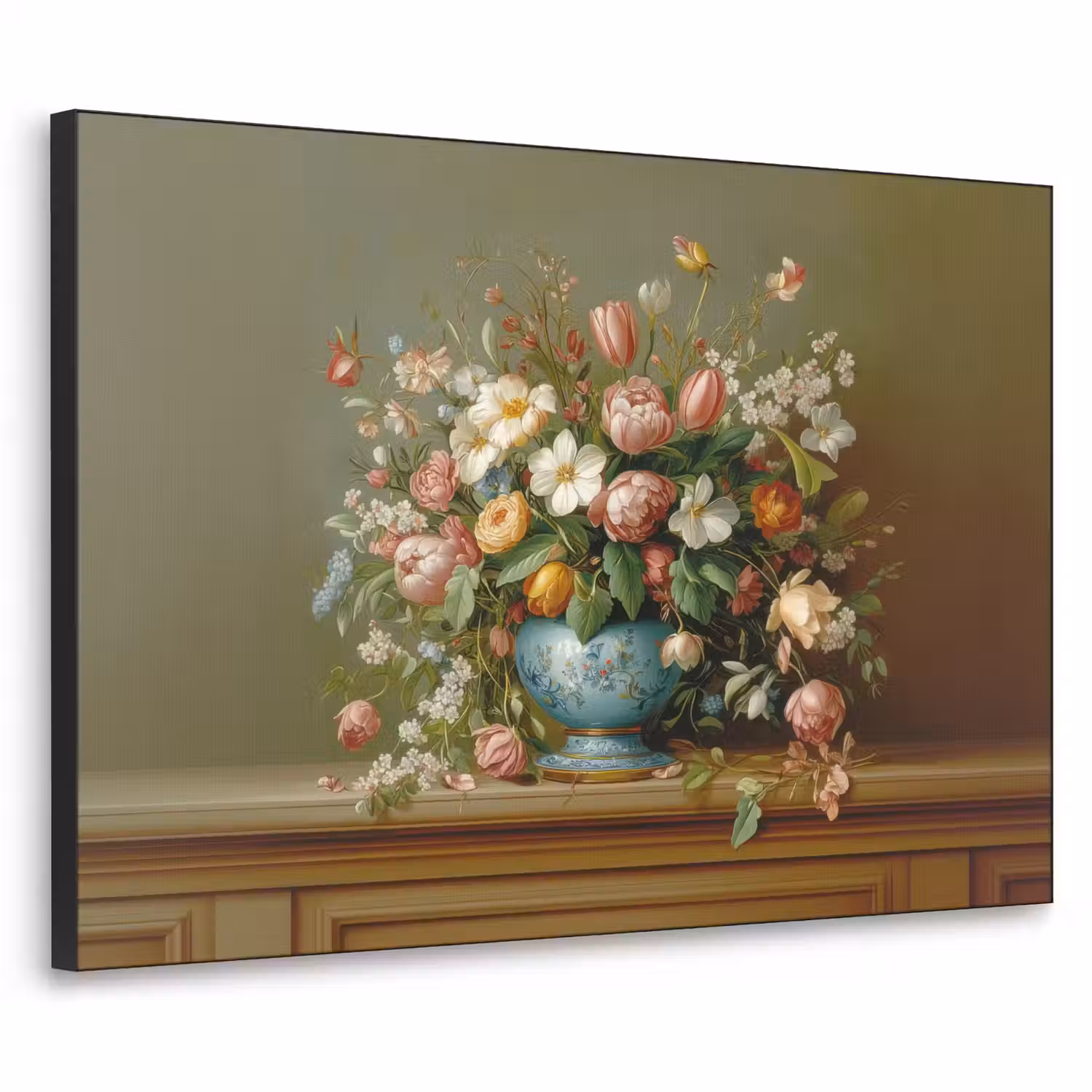 Vaas - Pastel - Kleuren - Bloemen Textielframe - compleet frame klein -3d