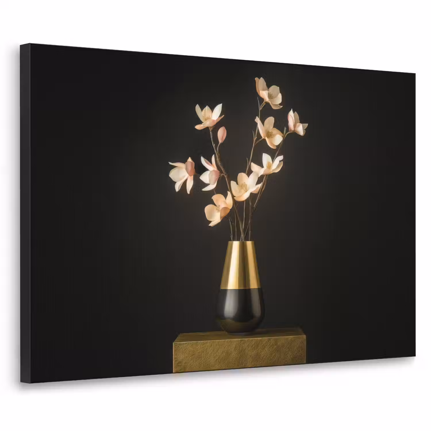 Sierlijk - Boeket - Goud - Vaas Textielframe - compleet frame klein -3d