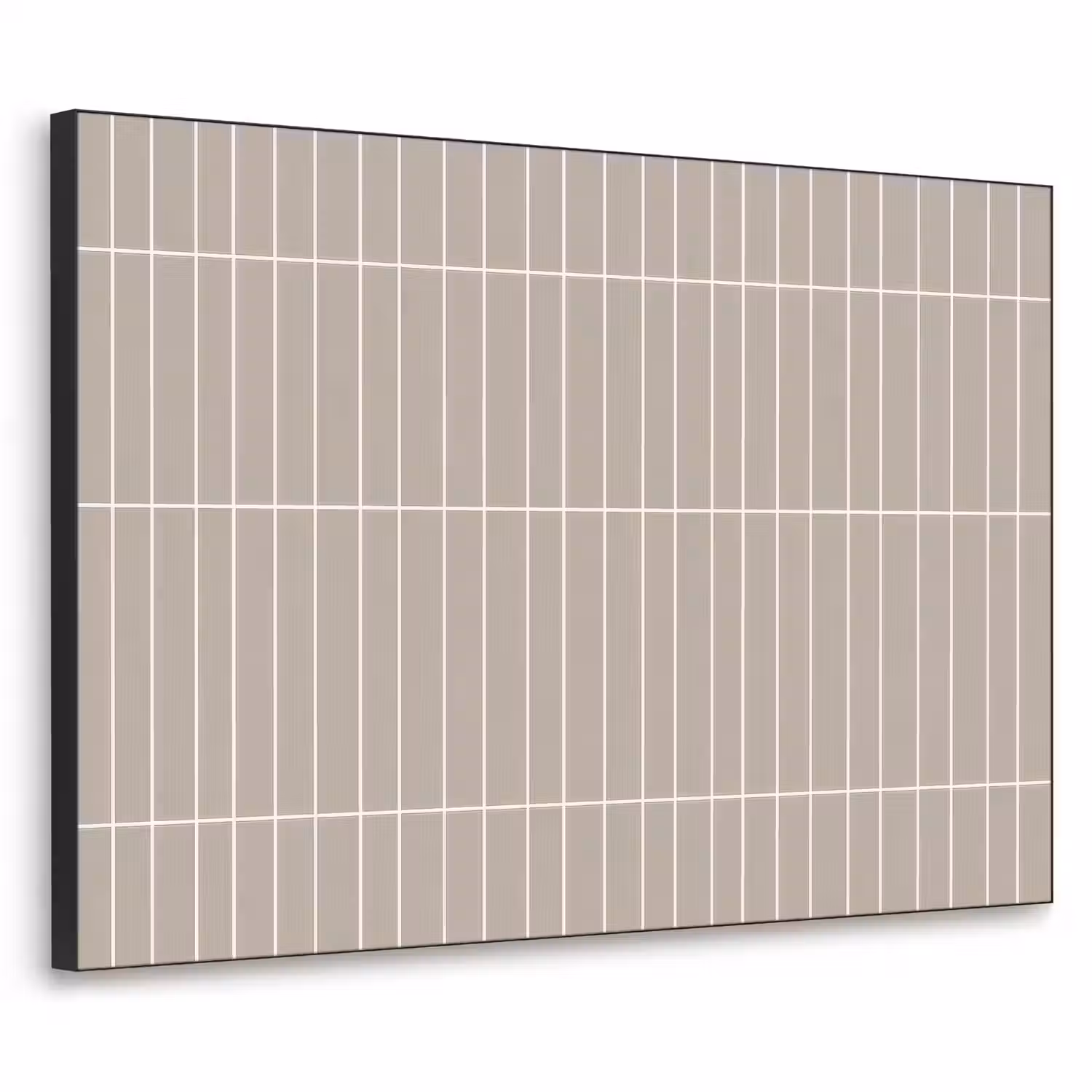 Verticaal - Wandtegel - Licht Beige Textielframe zwart klein 947 -3d