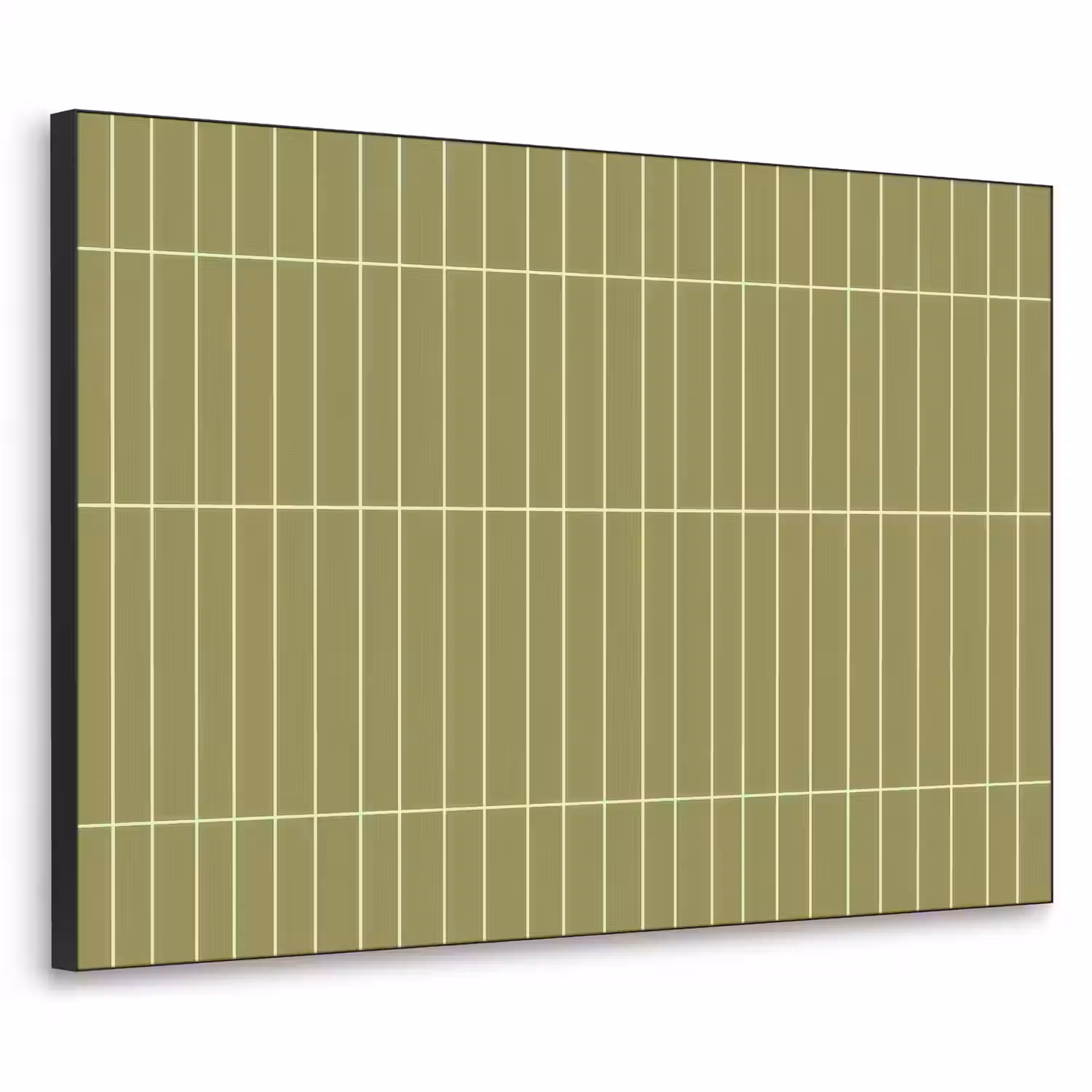 Verticaal - Wandtegel - Olijfgroen Textielframe zwart klein 947 -3d