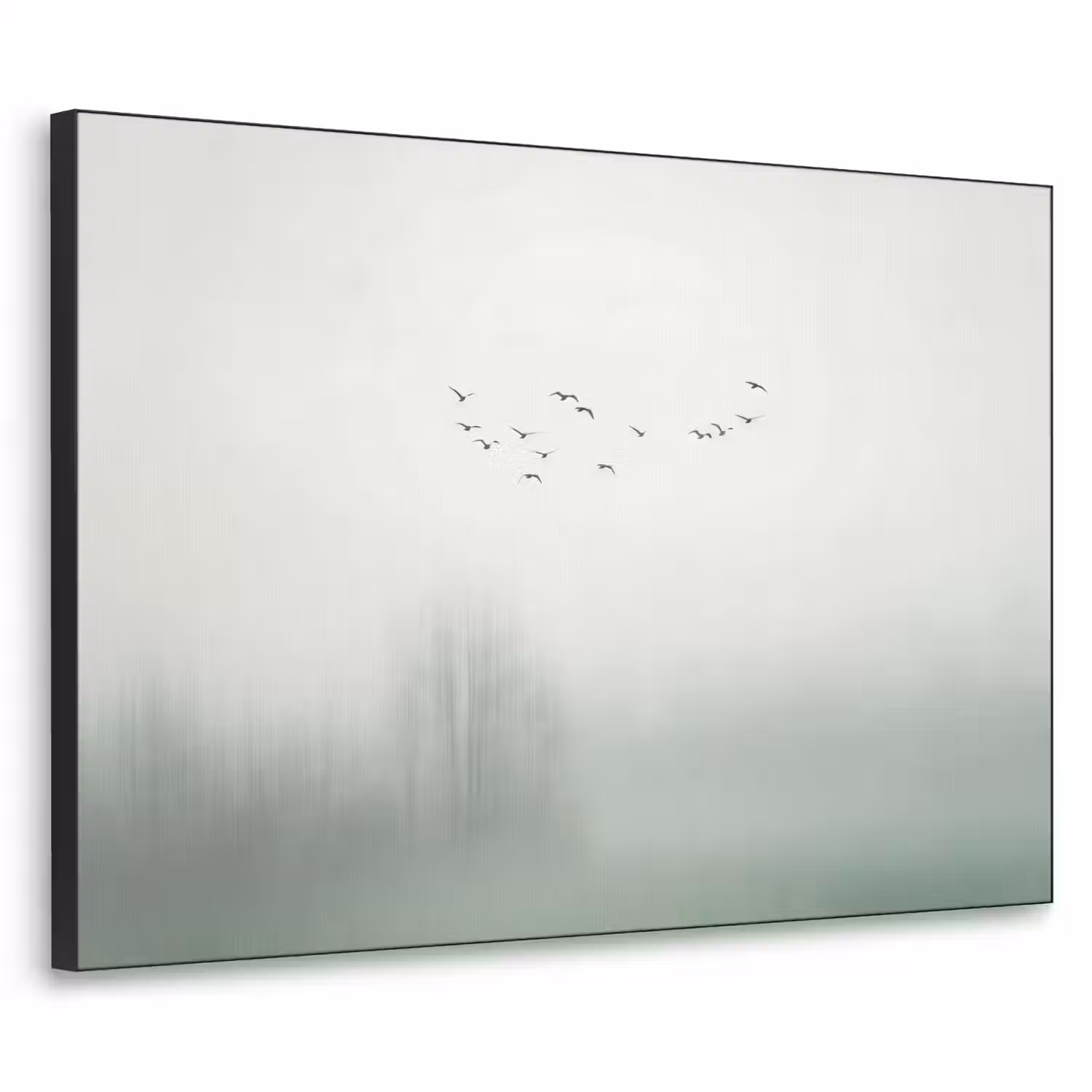 Vogel - Vlucht - Natuur - Minimalistisch Textielframe zwart klein -3d