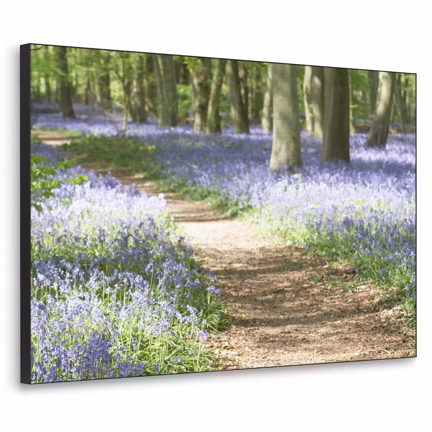 Bos - Pad - Bloemen - Paars - Groen - Natuur Textielframe zwart klein -3d