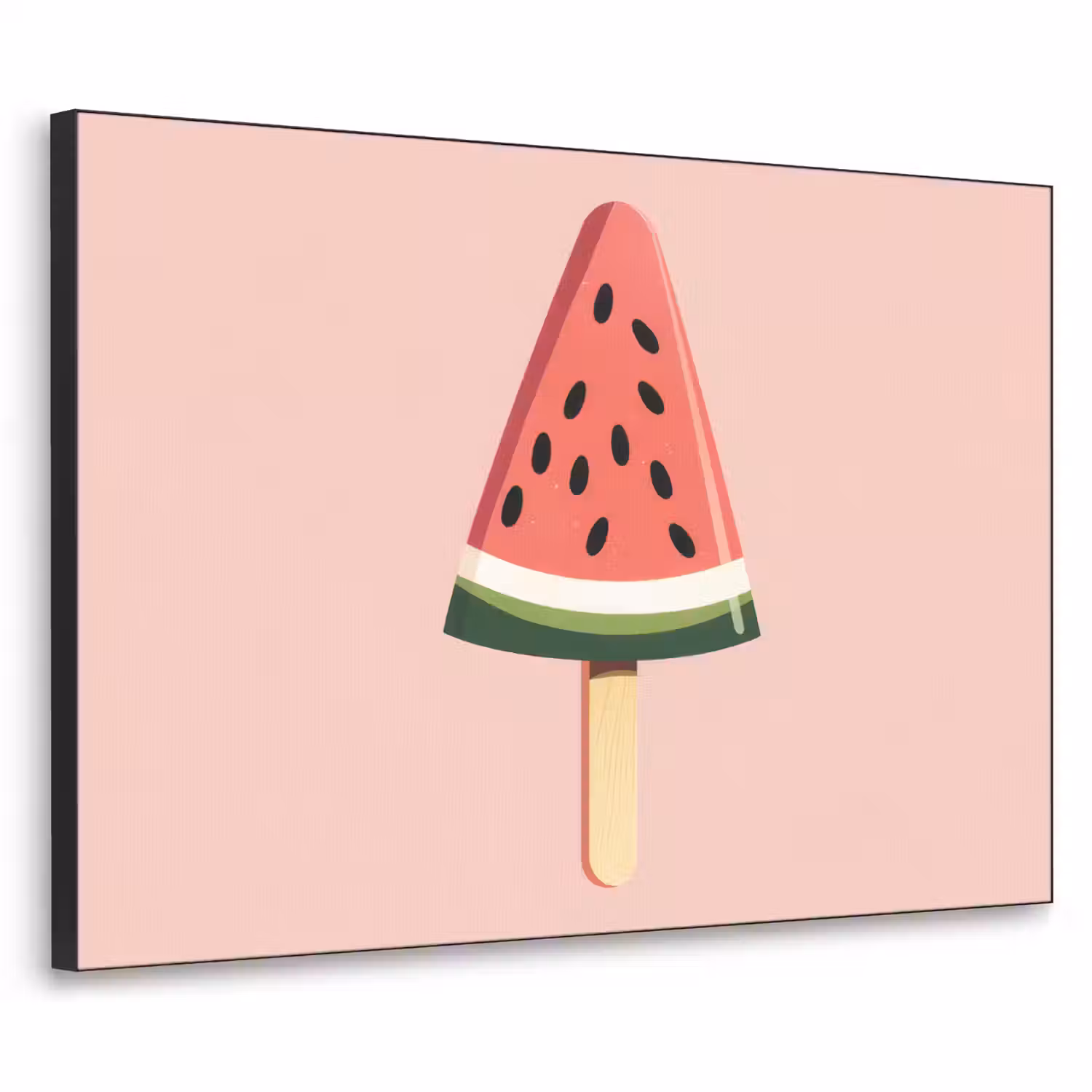 Watermeloen - Ijsje - Pitjes - Rood Textielframe - compleet frame klein -3d