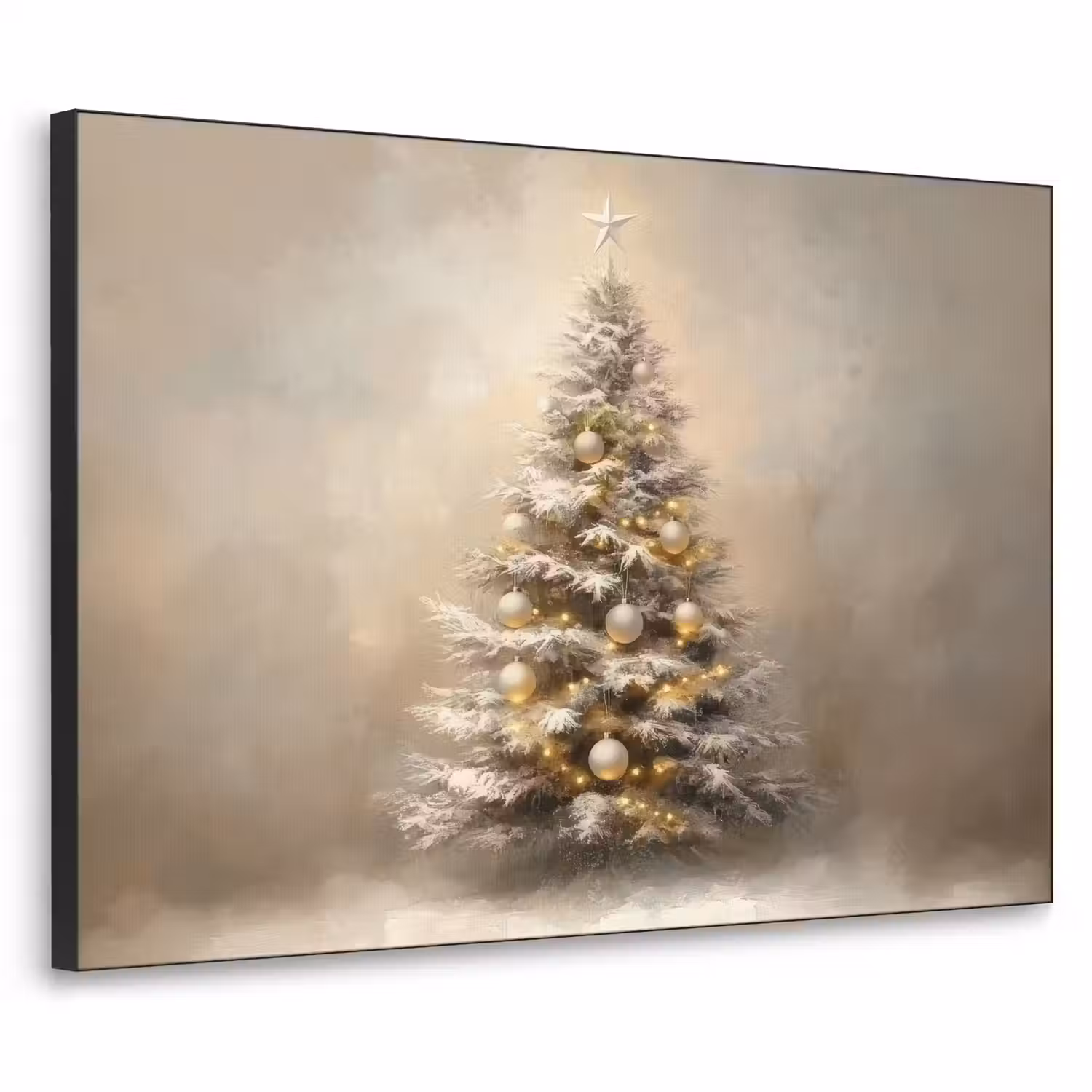 Kerst - kerstboom - Sneeuw - Art Textielframe - compleet frame klein -3d