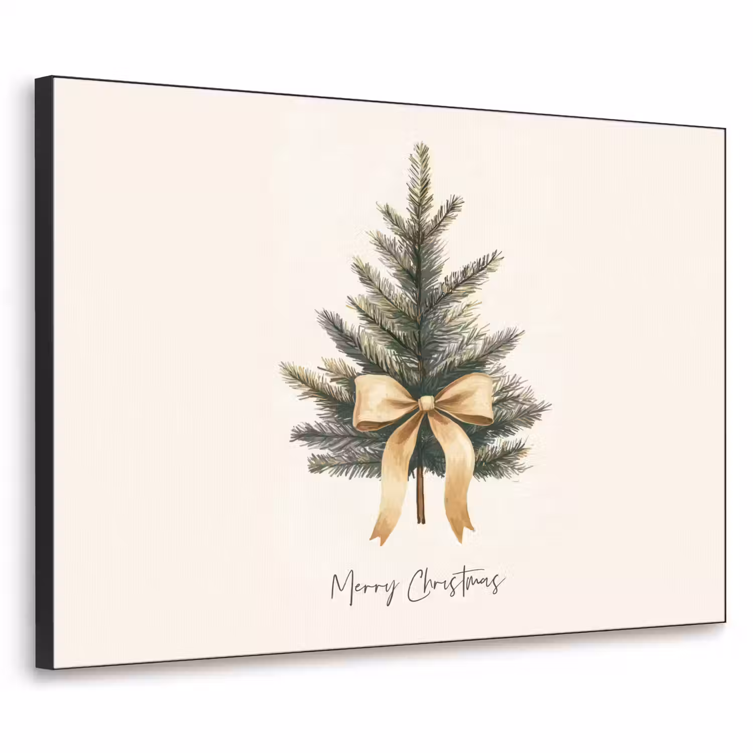 Kerstboom - Kerst - Merry Christmas - Beige Textielframe - compleet frame klein -3d