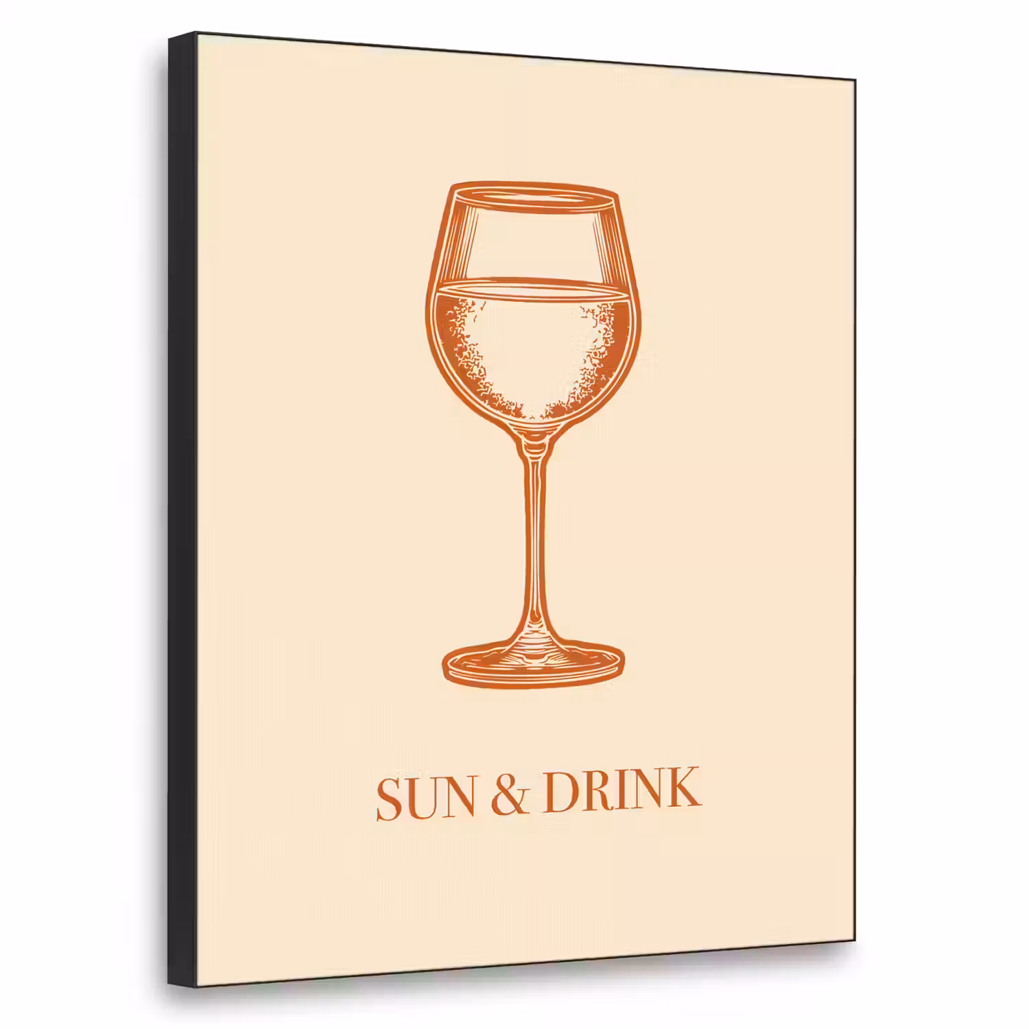 Wijn - Zomer - Quote - Oranje Textielframe - compleet frame klein -3d
