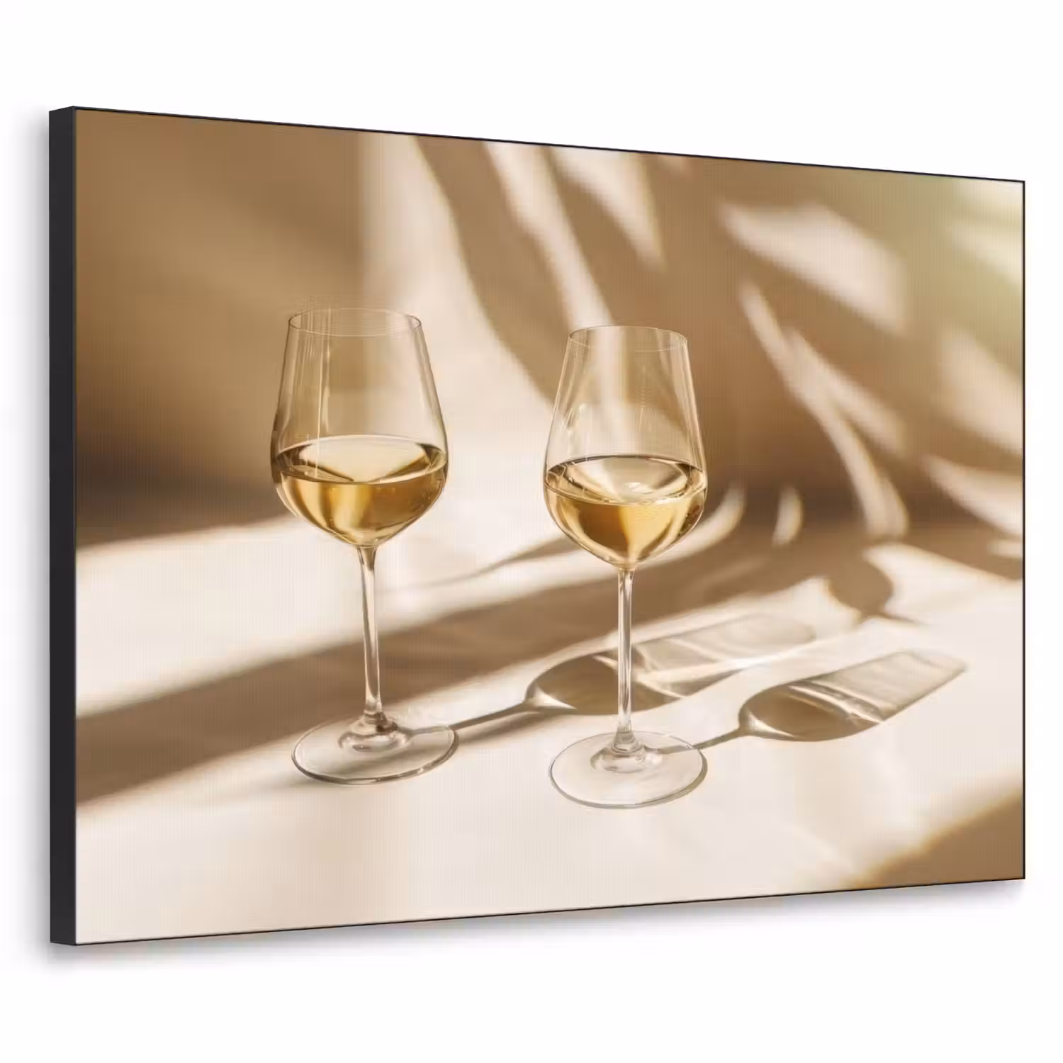 Wijn - Wijnglazen - Wit Textielframe - compleet frame klein -3d