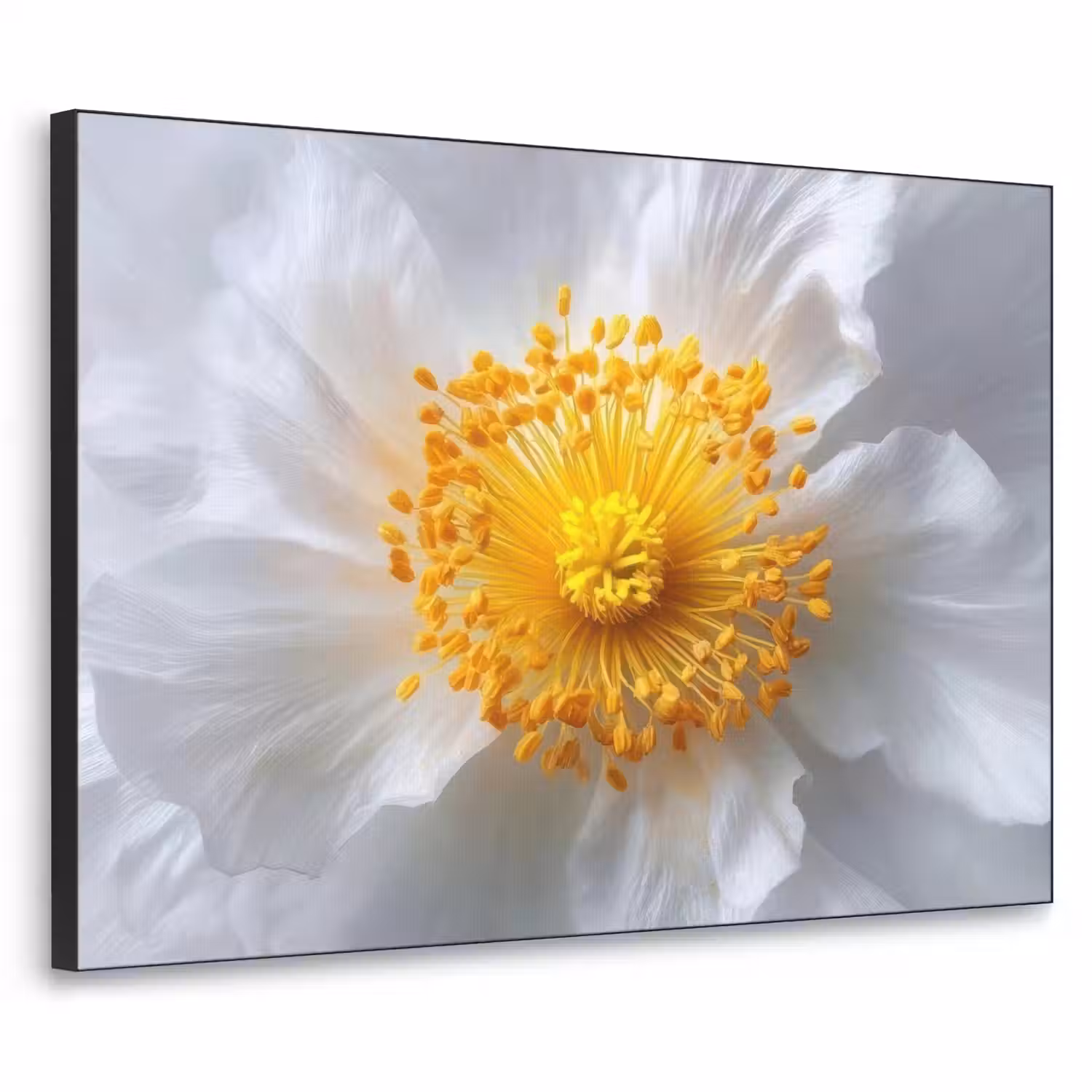 Wit - Bloem - Elegant Textielframe - compleet frame klein -3d
