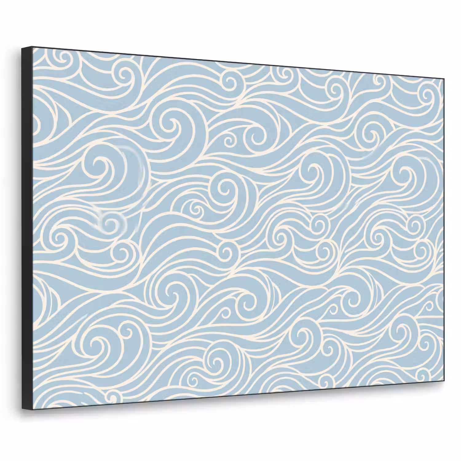 Golf - Abstract - Natuur - Modern - Blauw Textielframe zwart klein -3d