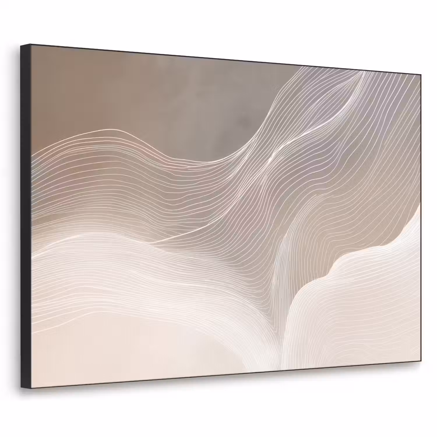 Golvende lijnen - Luchtstromen - Harmonieus Textielframe - compleet frame klein -3d