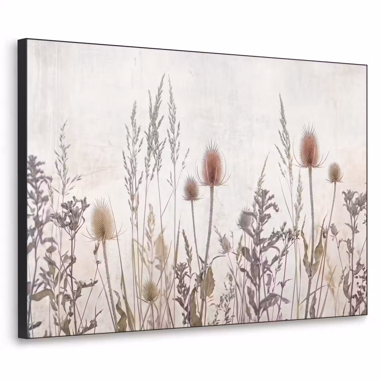 Weidebloemen - Design - Sepia Textielframe zwart klein -3d