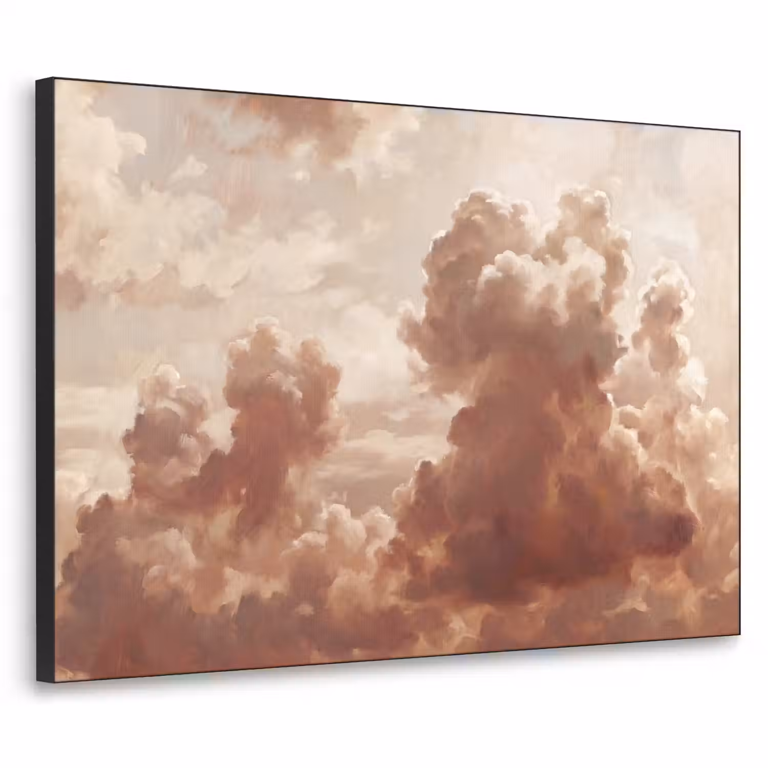 Wolken - Lucht - Natuur - Modern - Bruin Textielframe zwart klein -3d