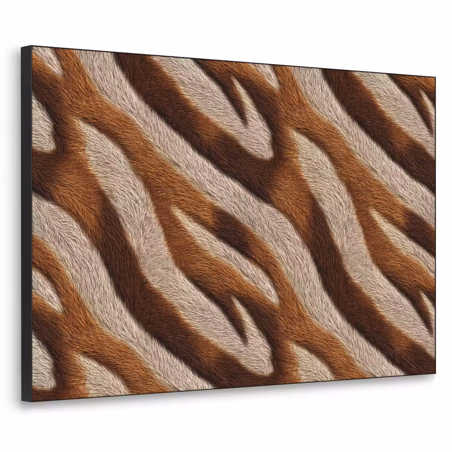 Zebra - Bruin - Patroon Textielframe zwart klein 947 -3d