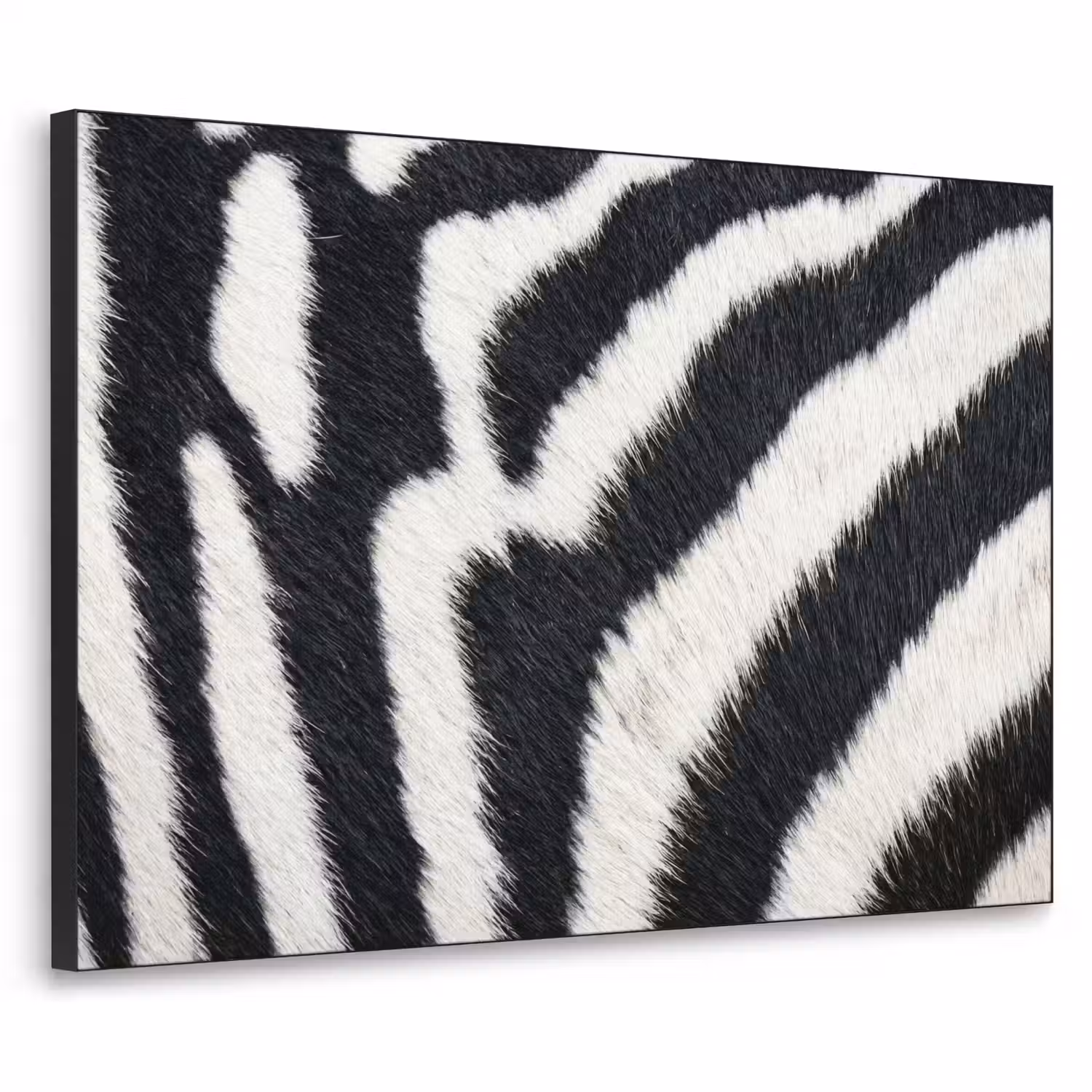 Zebra - Vacht - Klassiek - Zwart - Wit Textielframe zwart klein -3d