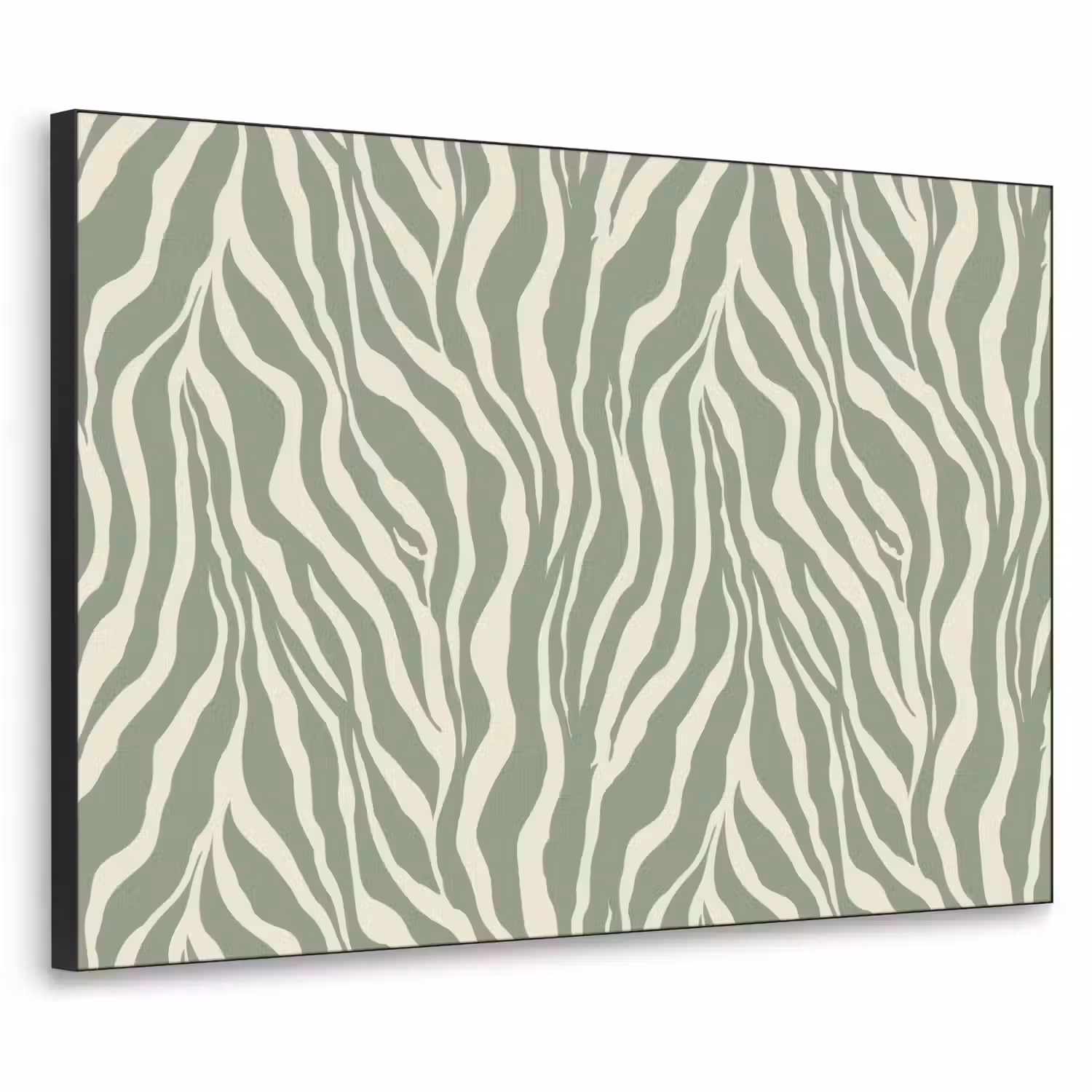 Zebra - Motief - Groen Textielframe zwart klein 947 -3d