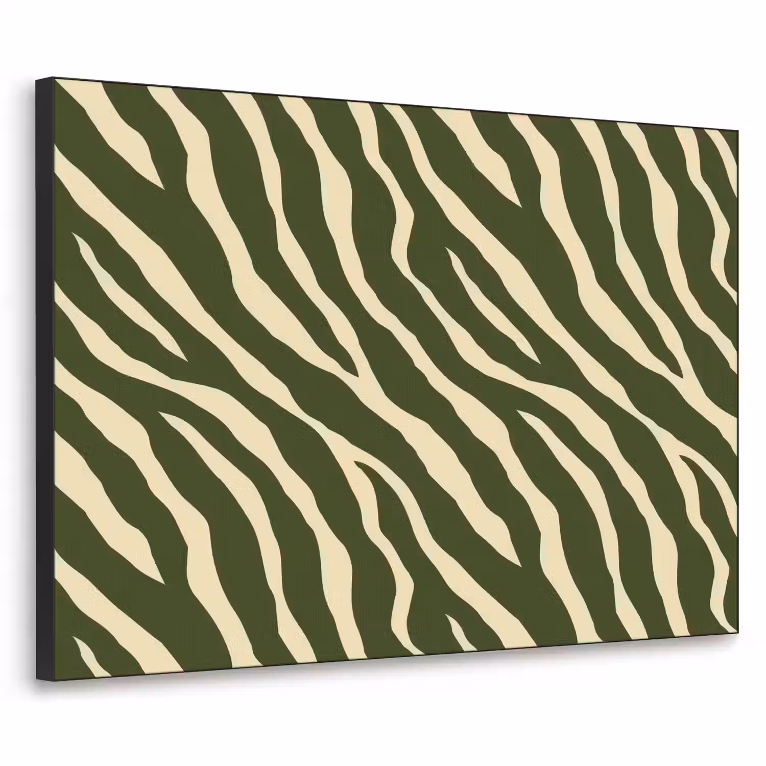 Zebra - Patroon - Groen Textielframe zwart klein 947 -3d