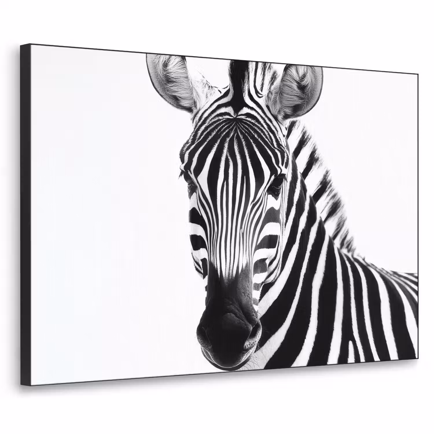 Zebra - Close-up - Zwart - Strepen Textielframe - compleet frame klein -3d