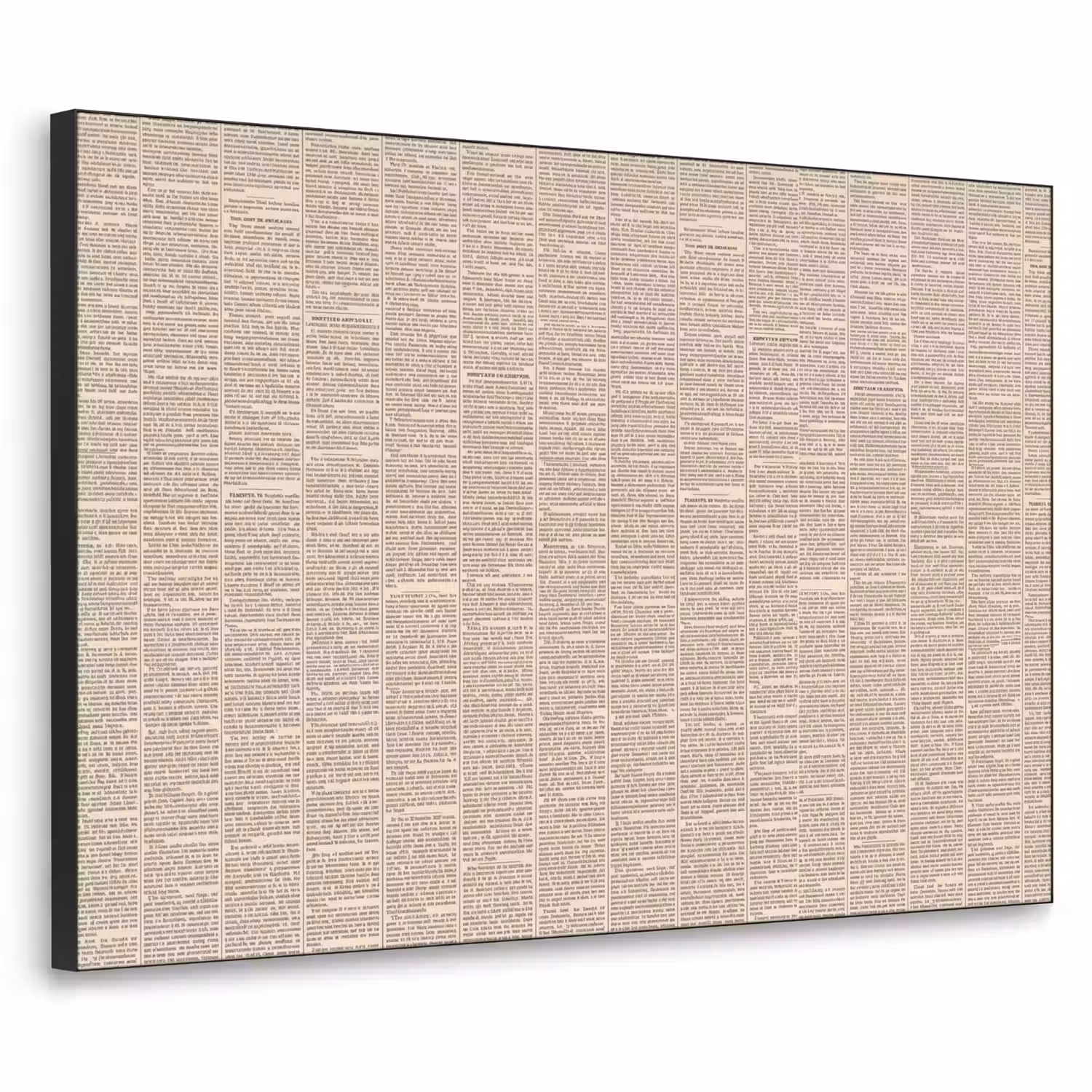 Krant - Nieuws - Historisch - Vintage - Beige Textielframe zwart klein -3d