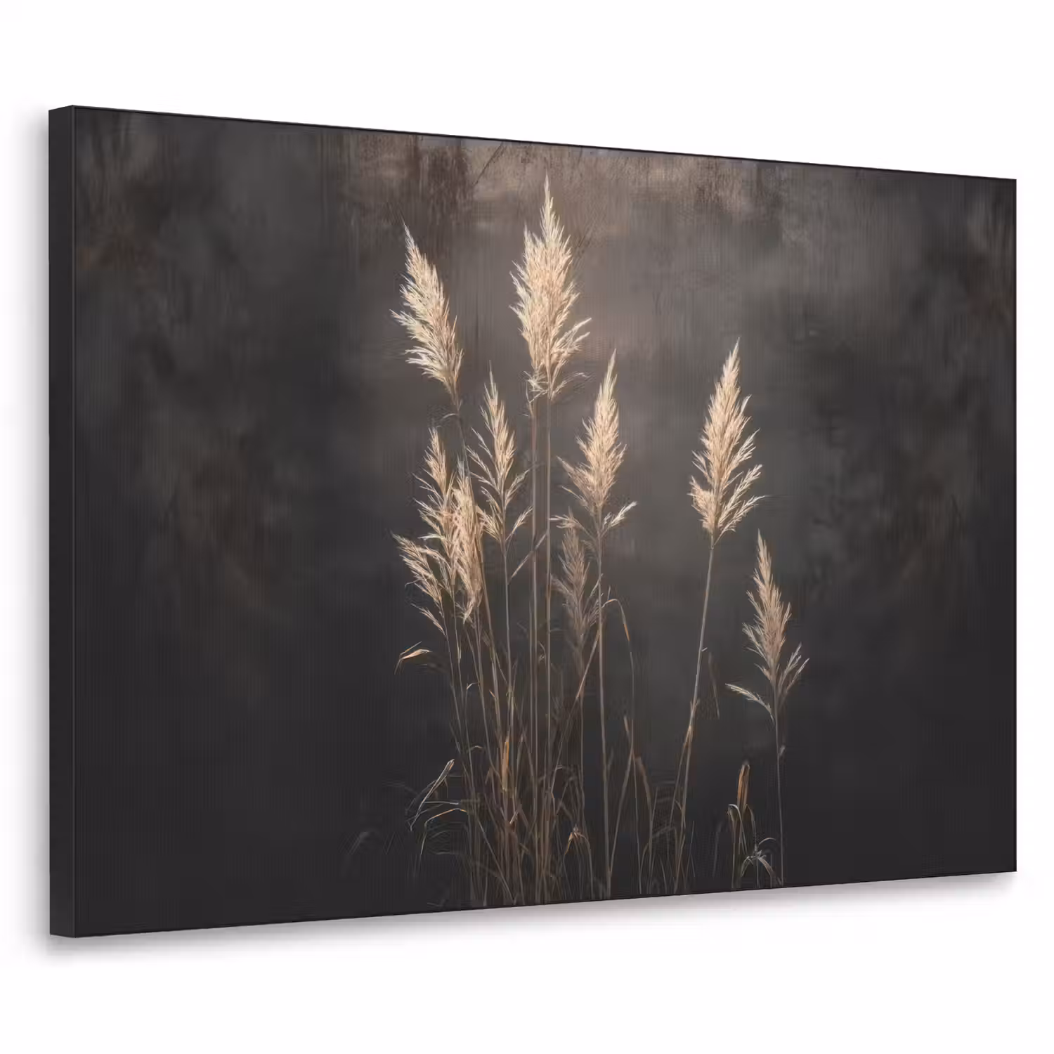 Siergras - Pluimen - Verlichting - Zwart Textielframe - compleet frame klein -3d