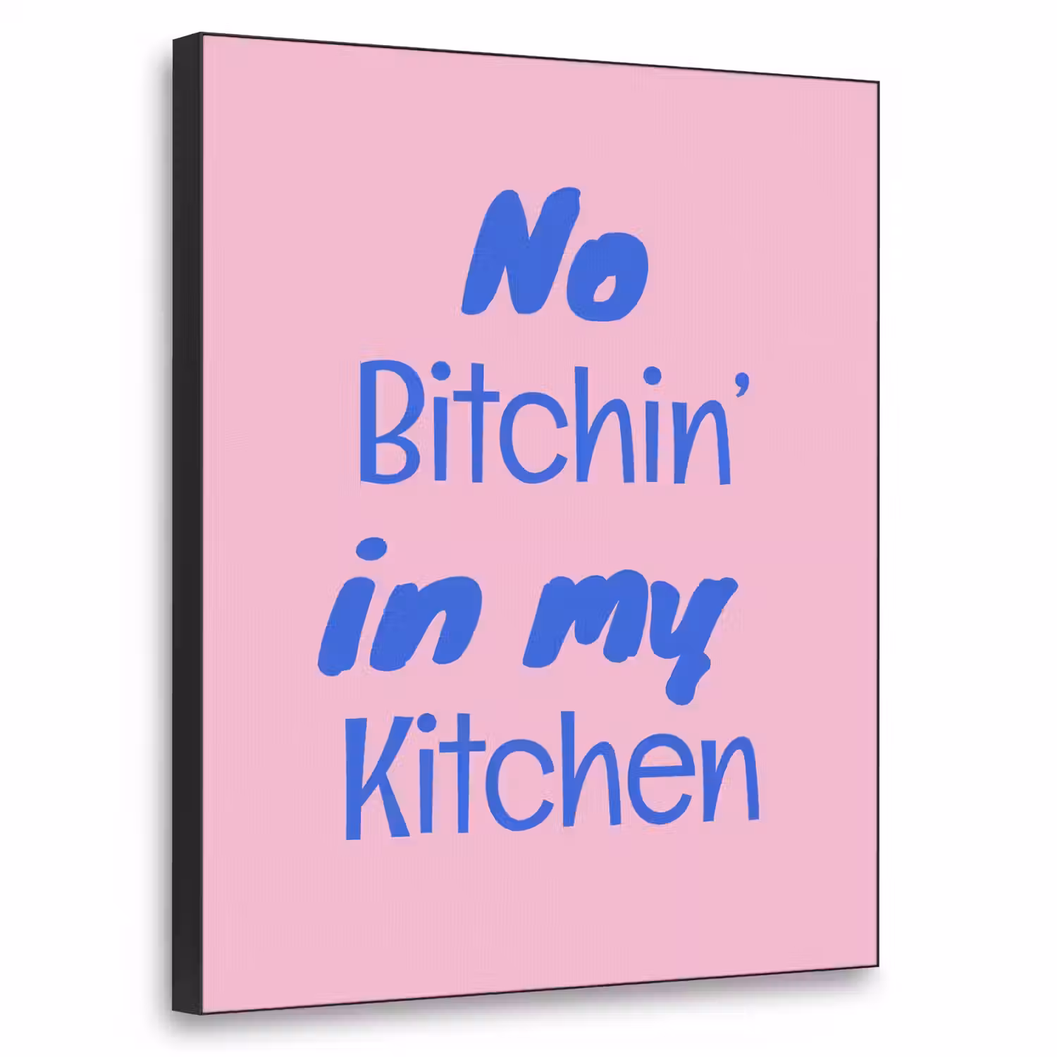 Quote - Blauw - Lettertype - Keuken Textielframe - compleet frame klein -3d