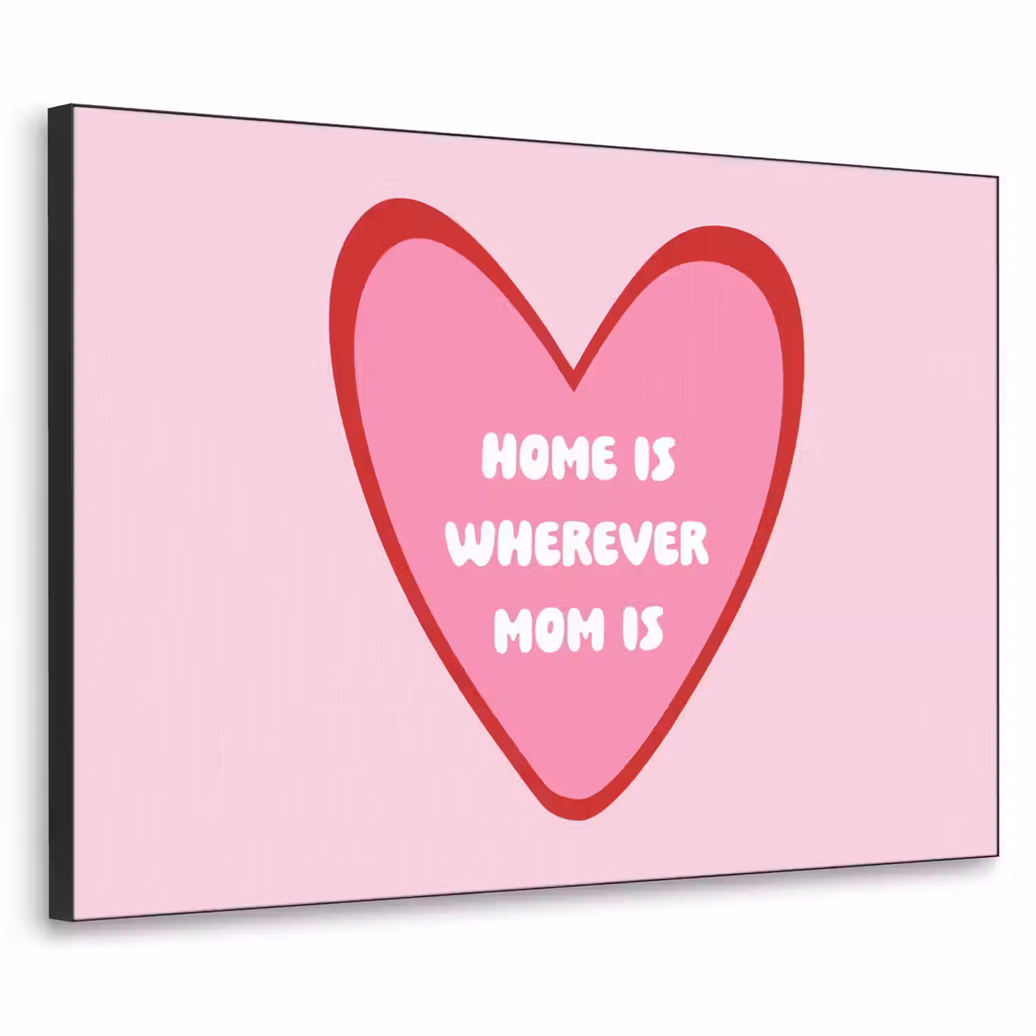 Quote - Moeder - Roze Textielframe zwart klein -3d