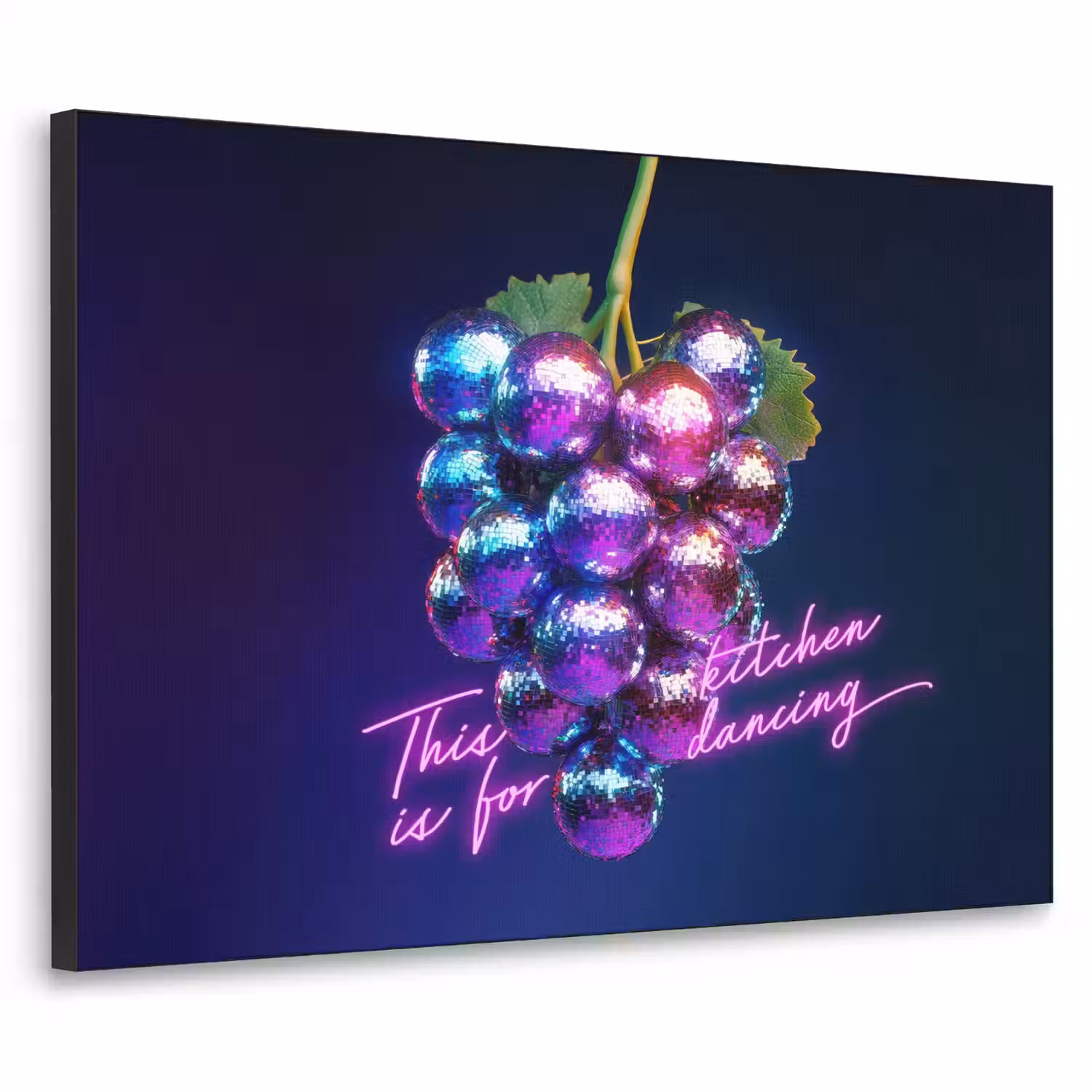 Quote - Neon - Disco - Druiven Textielframe - compleet frame klein -3d