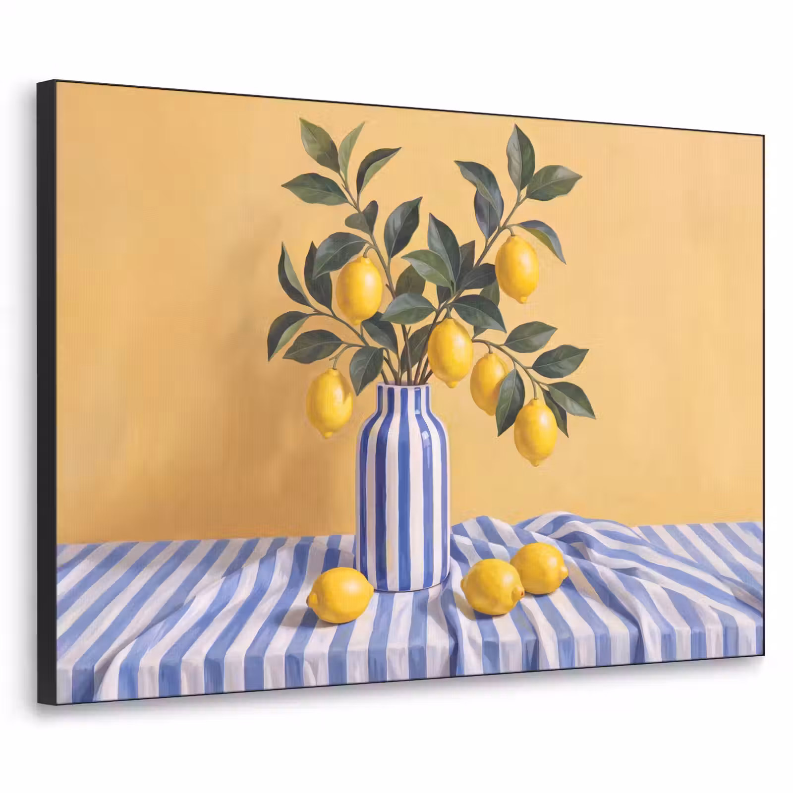Art Frame - Zitrone – Stillleben – Modern - Citroen - Stilleven - Modern Textielframe zwart klein