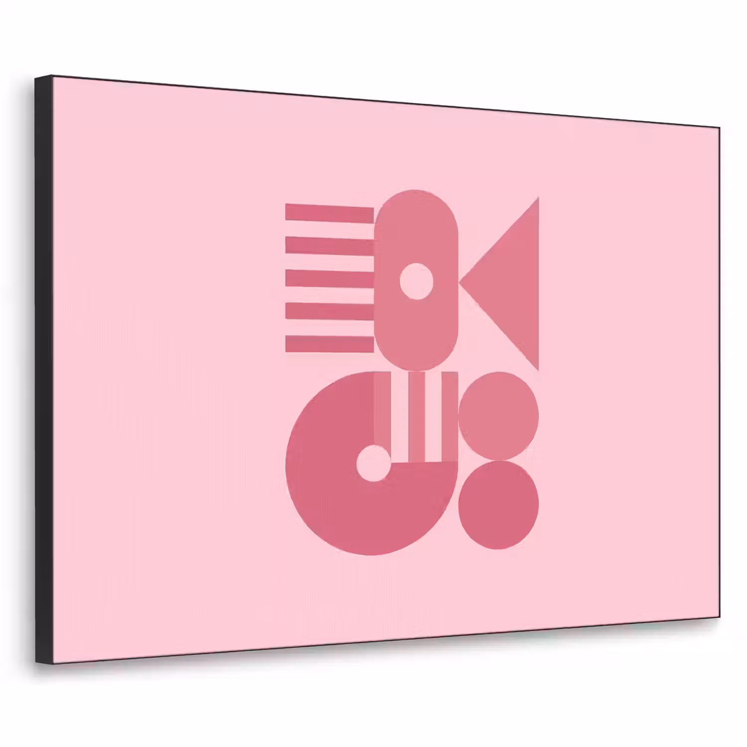 Abstract - Geometrisch - Vormen - Roze Textielframe zwart klein -3d