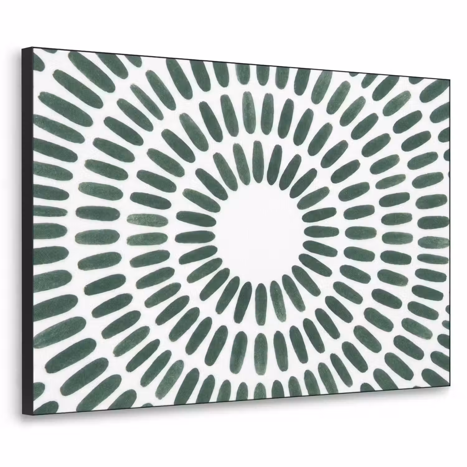 Abstract - Cirkel - Patroon - Modern - Groen Textielframe zwart klein -3d