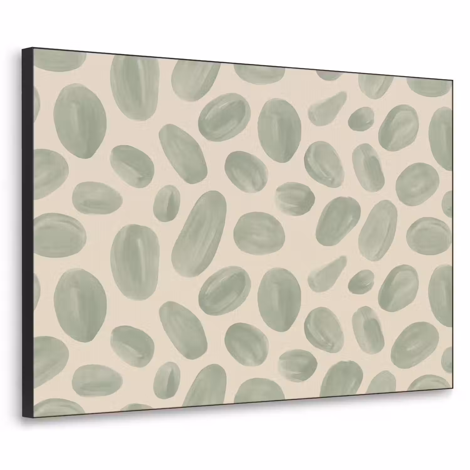 Abstract - Patroon - Organisch - Groen - Modern Textielframe zwart klein -3d
