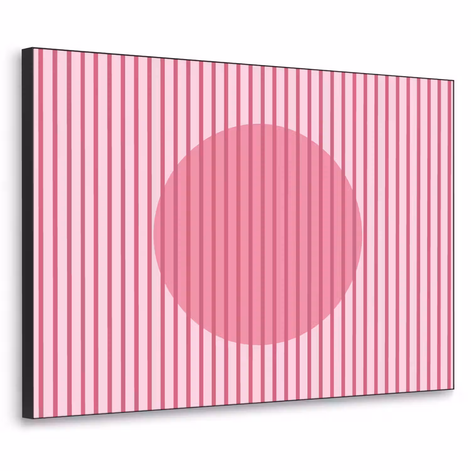 Abstract - Strepen - Ovaal - Roze - Modern Textielframe zwart klein -3d