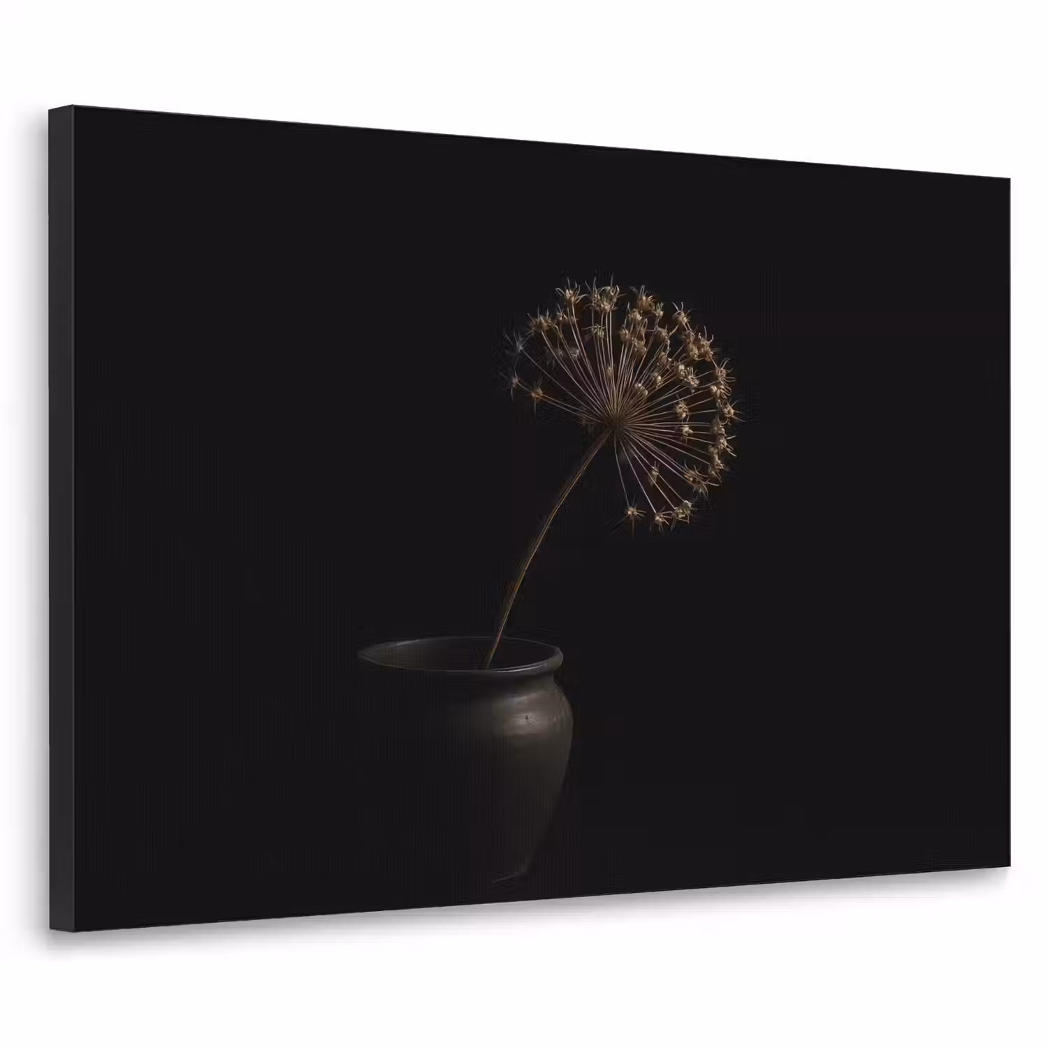 Bol - Gedroogd - Vaas - Zwart Textielframe - compleet frame klein -3d