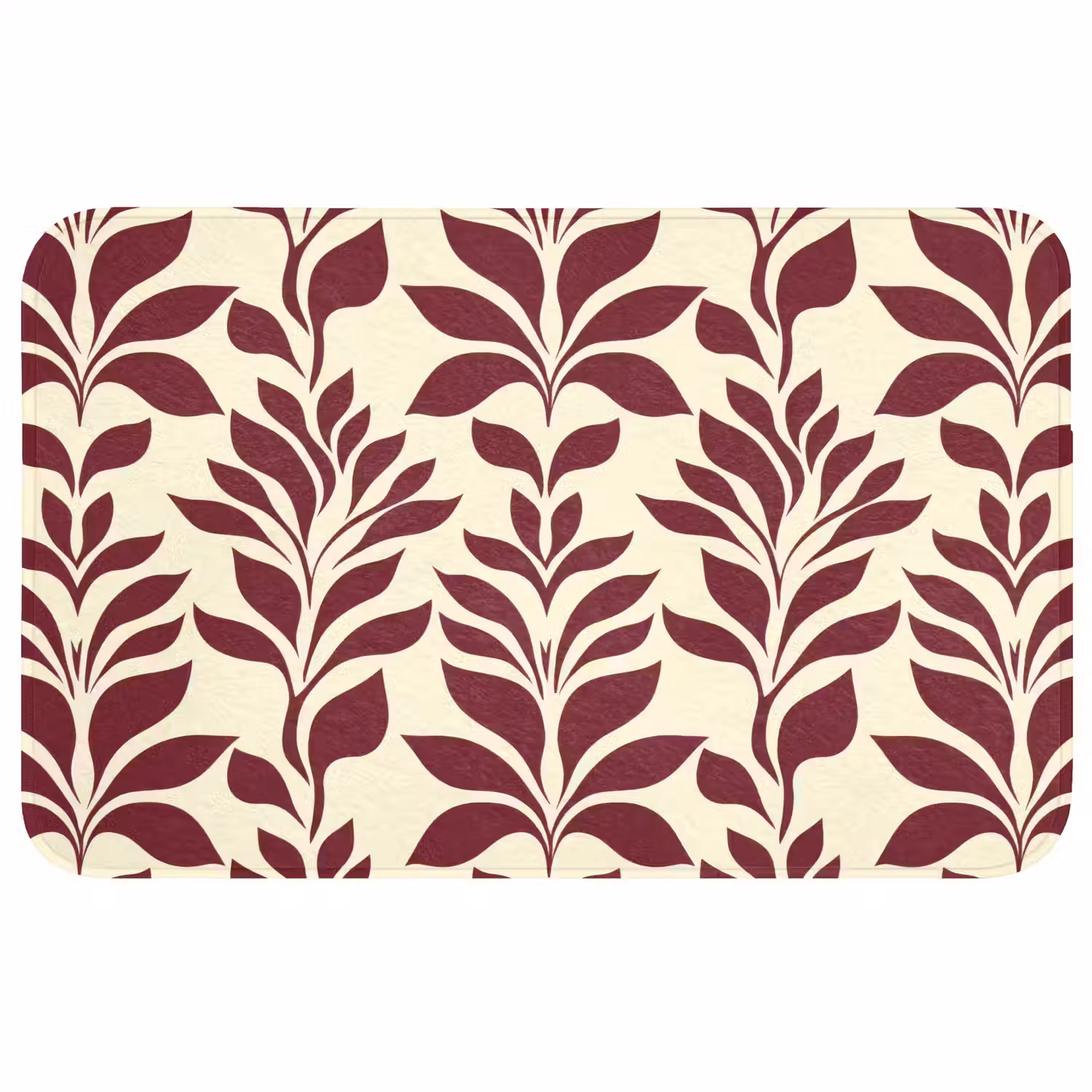 Abstract - Bladeren - Burgundy Badmat middel 997 -3d
