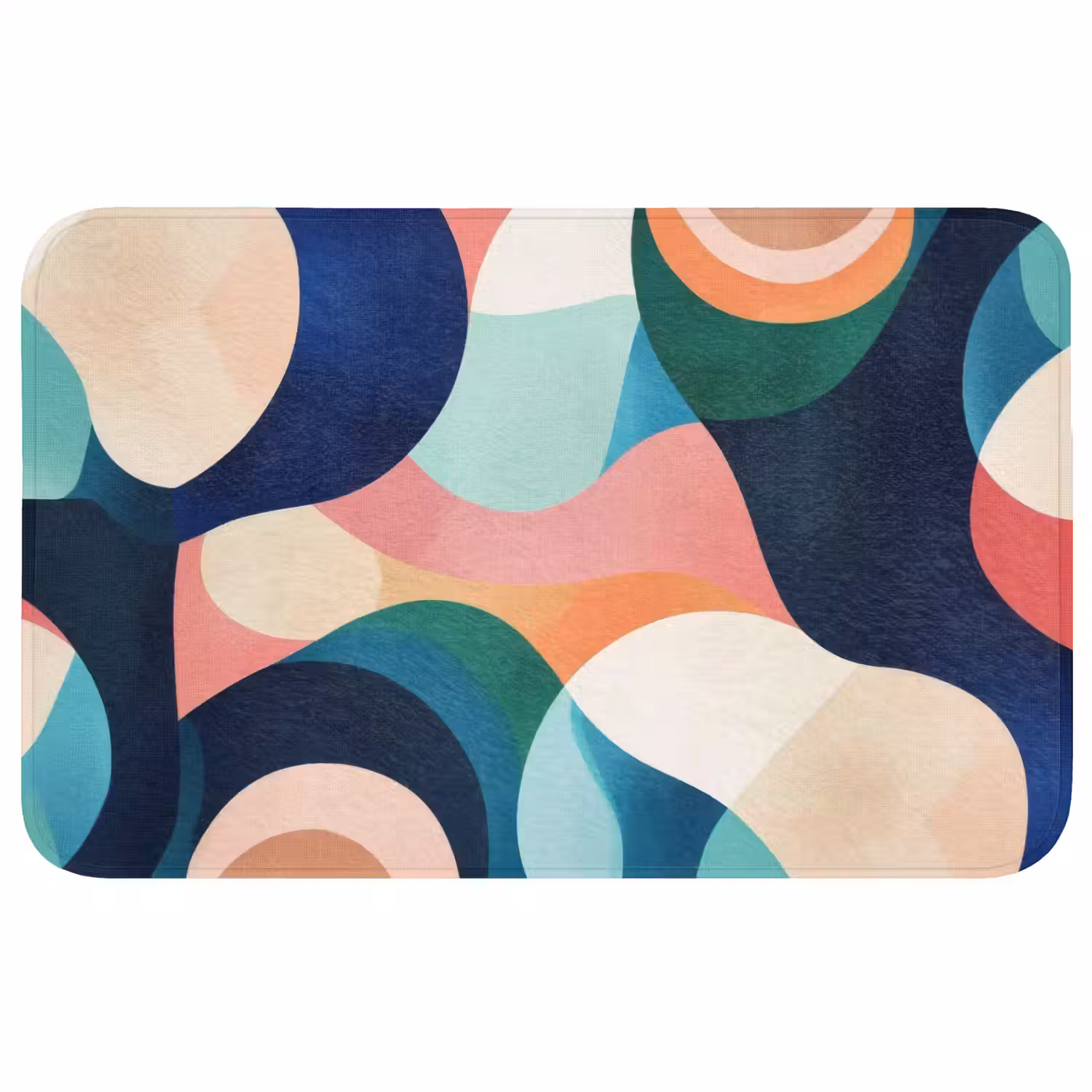 Abstract - Blauw - Roze Badmat middel -3d