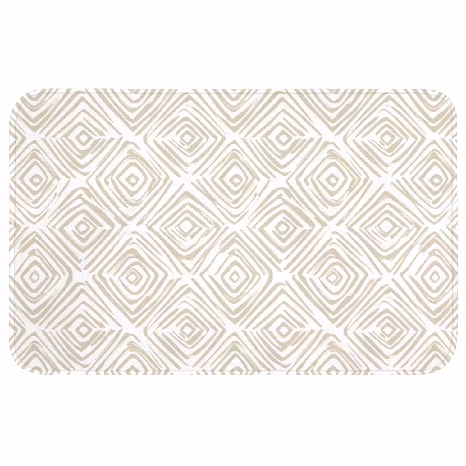 Abstract - Ruit - Beige Badmat middel 997 -3d
