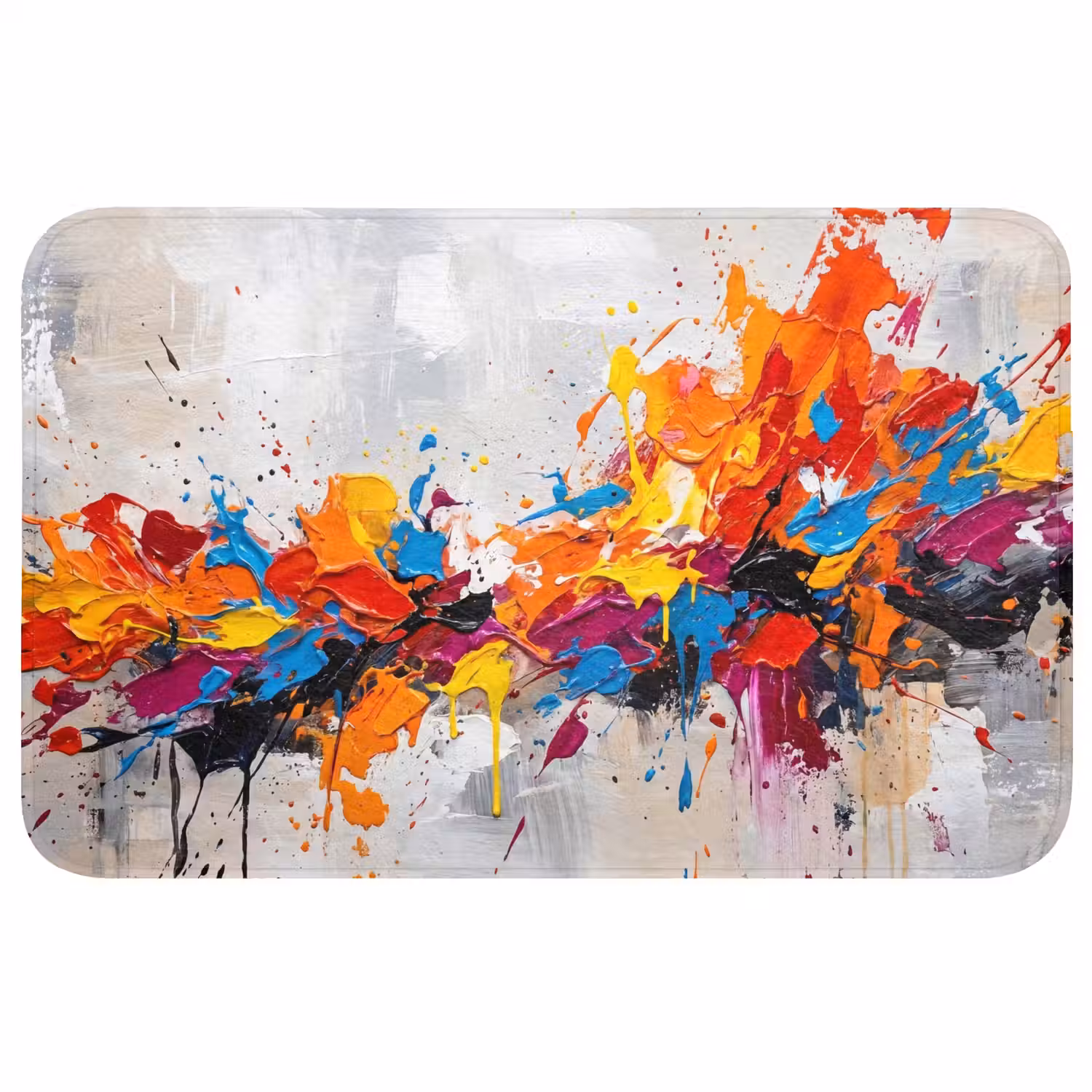 Abstract - Schilderij - Kleurrijk - Dynamisch Badmat middel -3d