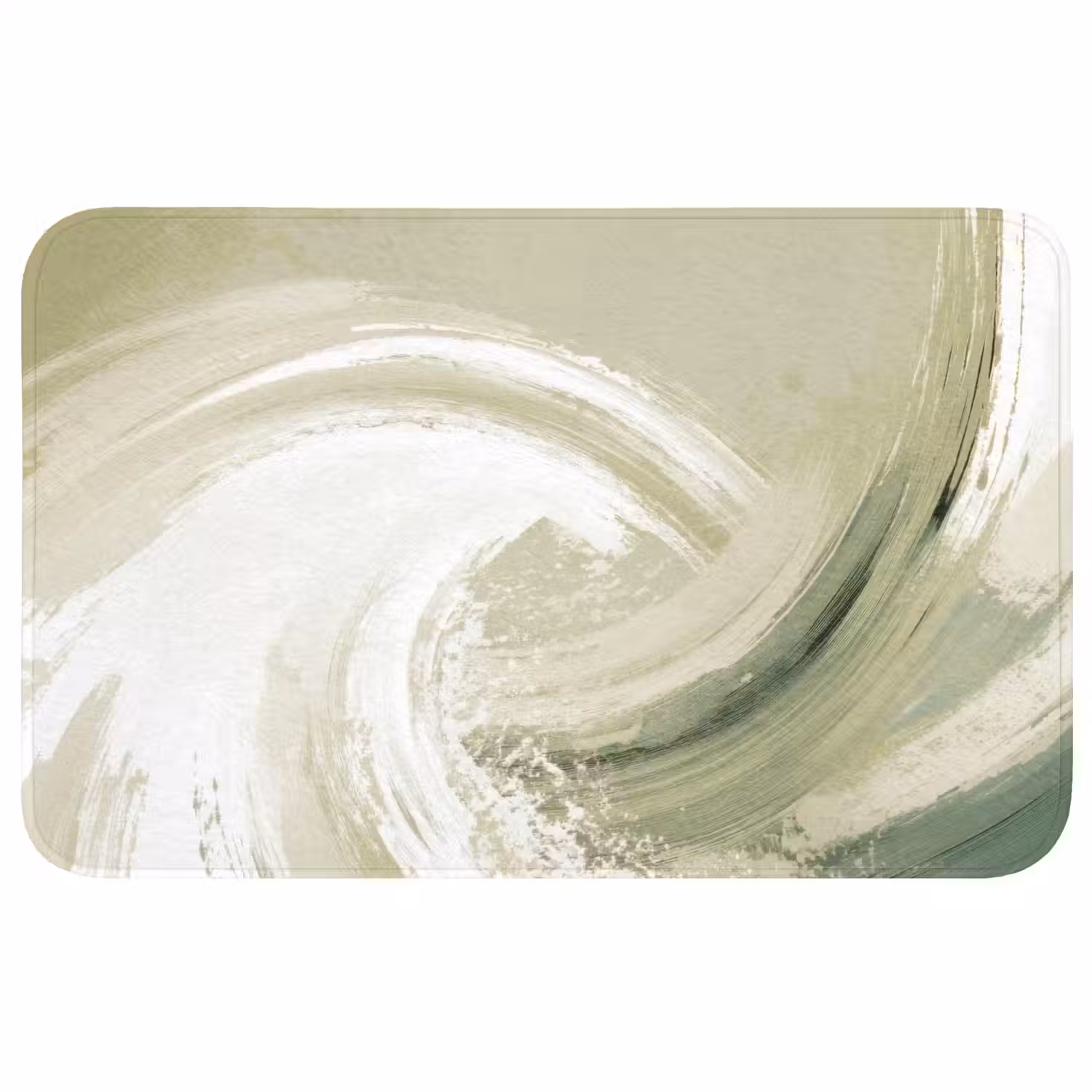 Abstract - Penseelstreken - Golven - Groen Badmat middel -3d