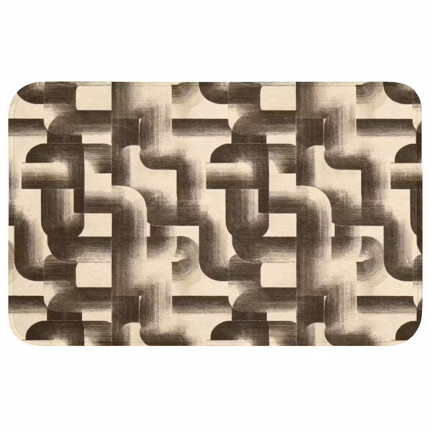 Abstract - Retro - Zwart Badmat middel 997 -3d