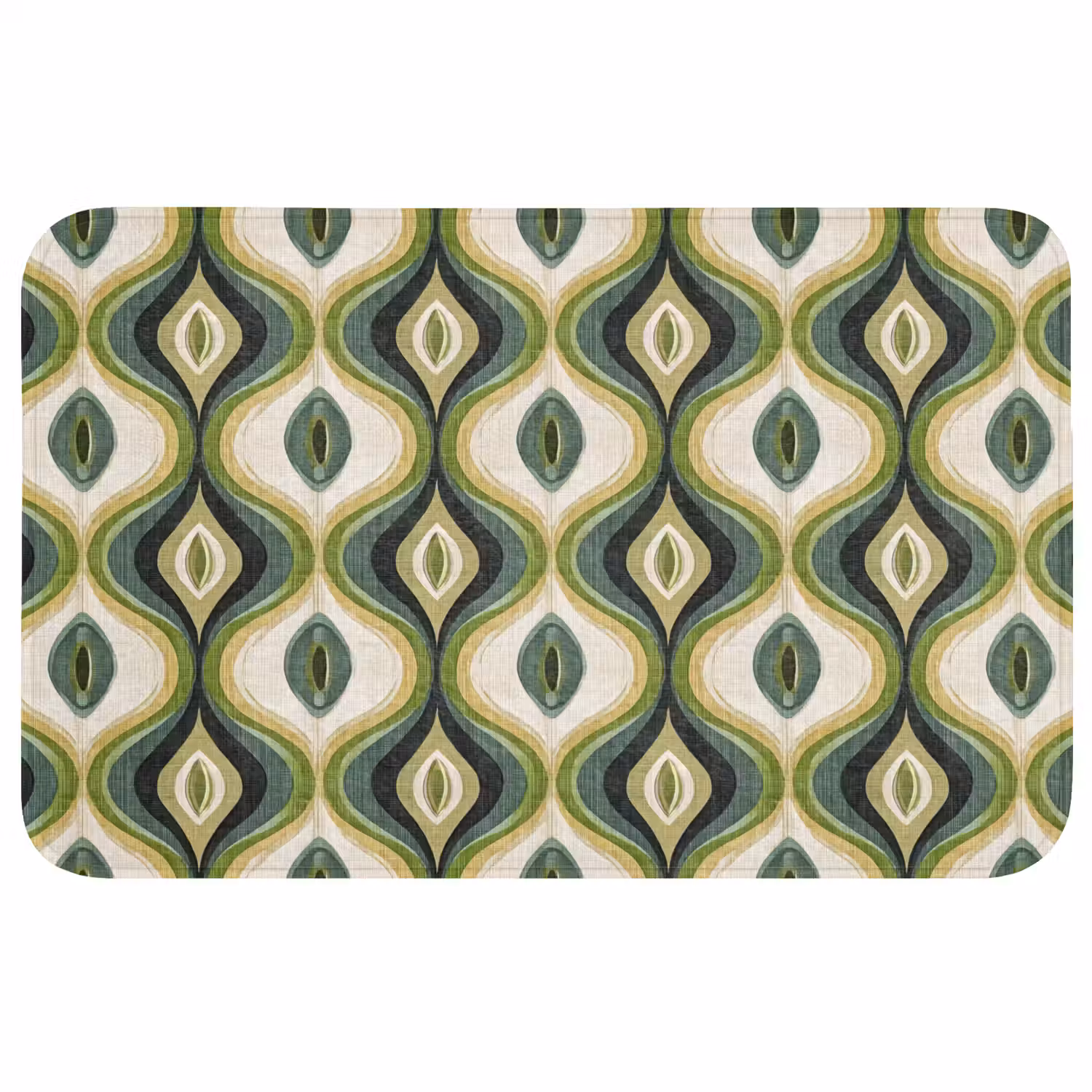 Abstract - Ritmisch - Groen Badmat middel 997 -3d