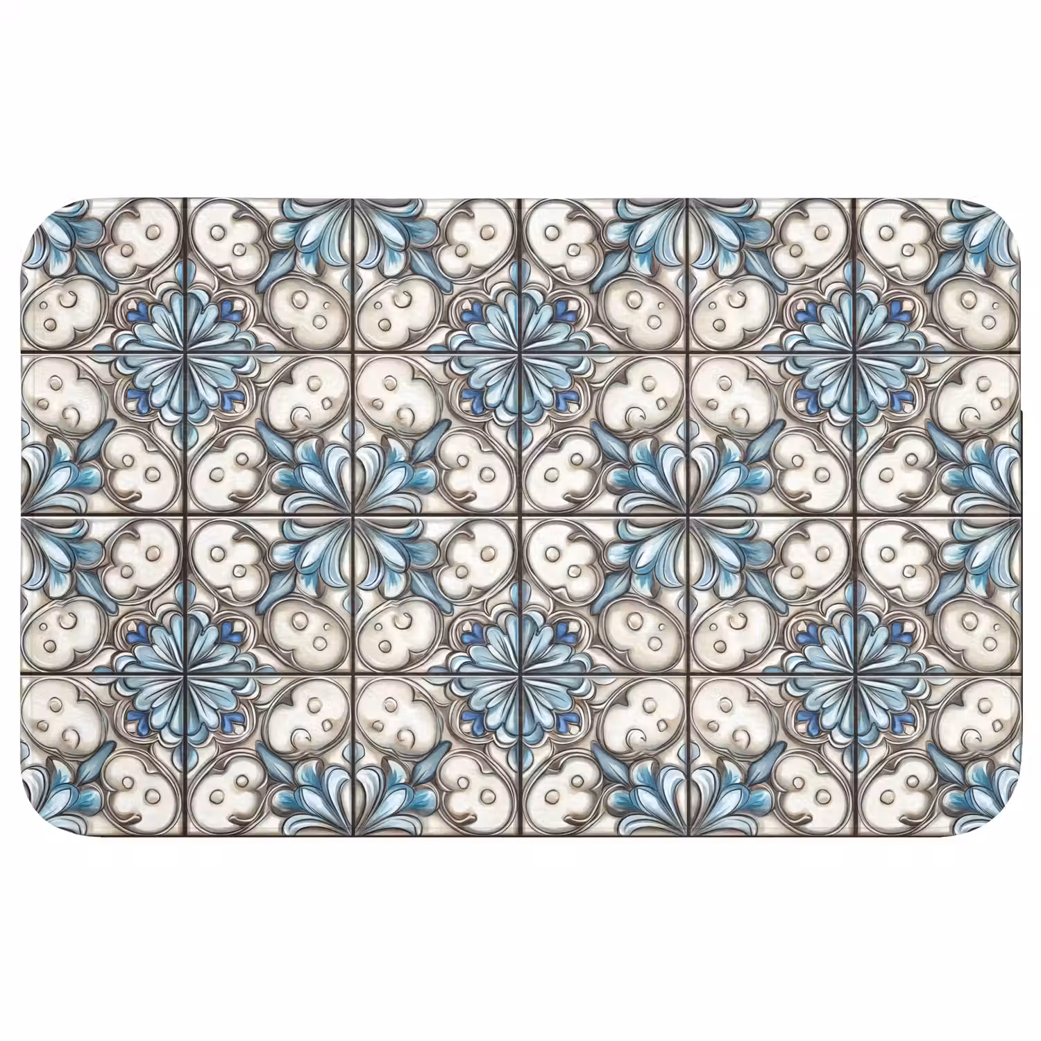Barok - Tegel - Kleurrijk Badmat middel 997 -3d