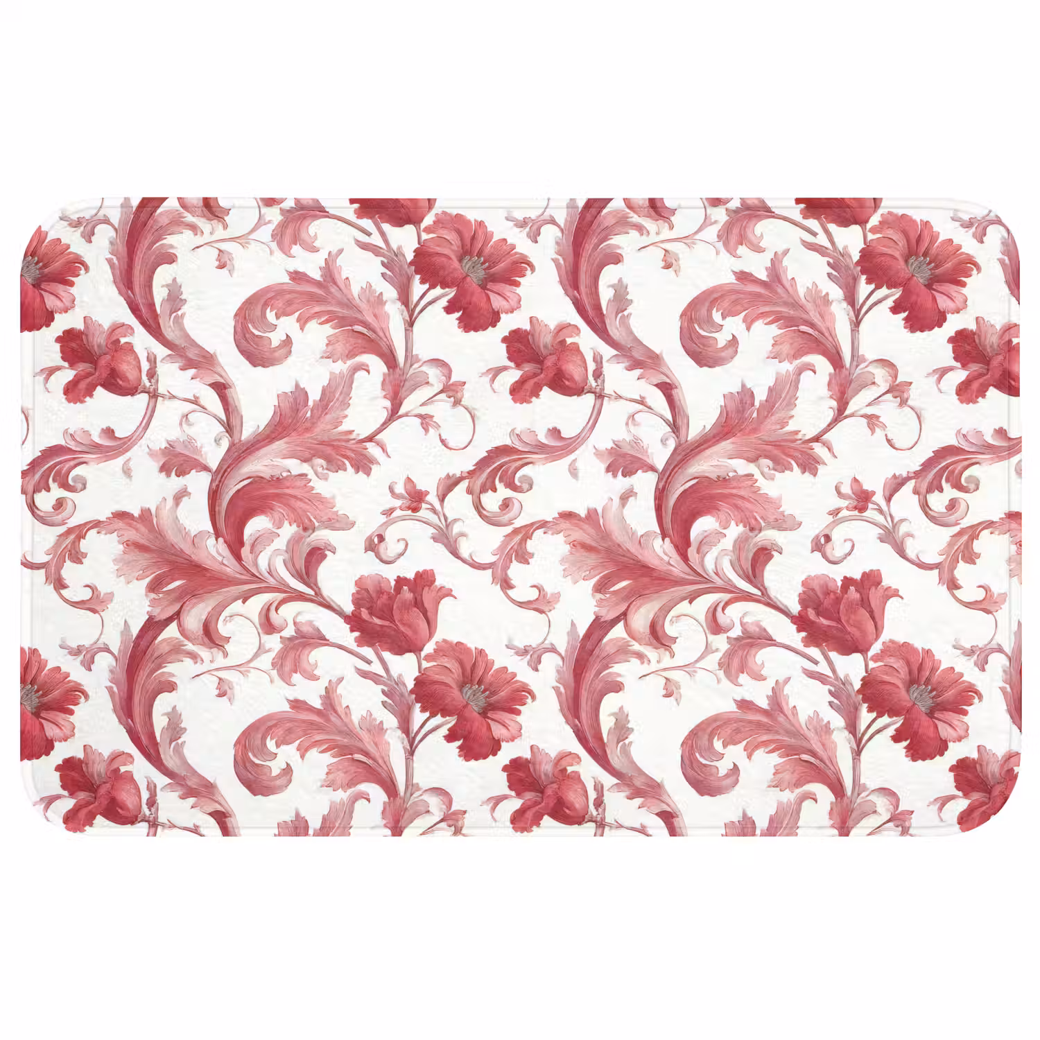 Barok - Patroon - Rood Badmat middel 997 -3d