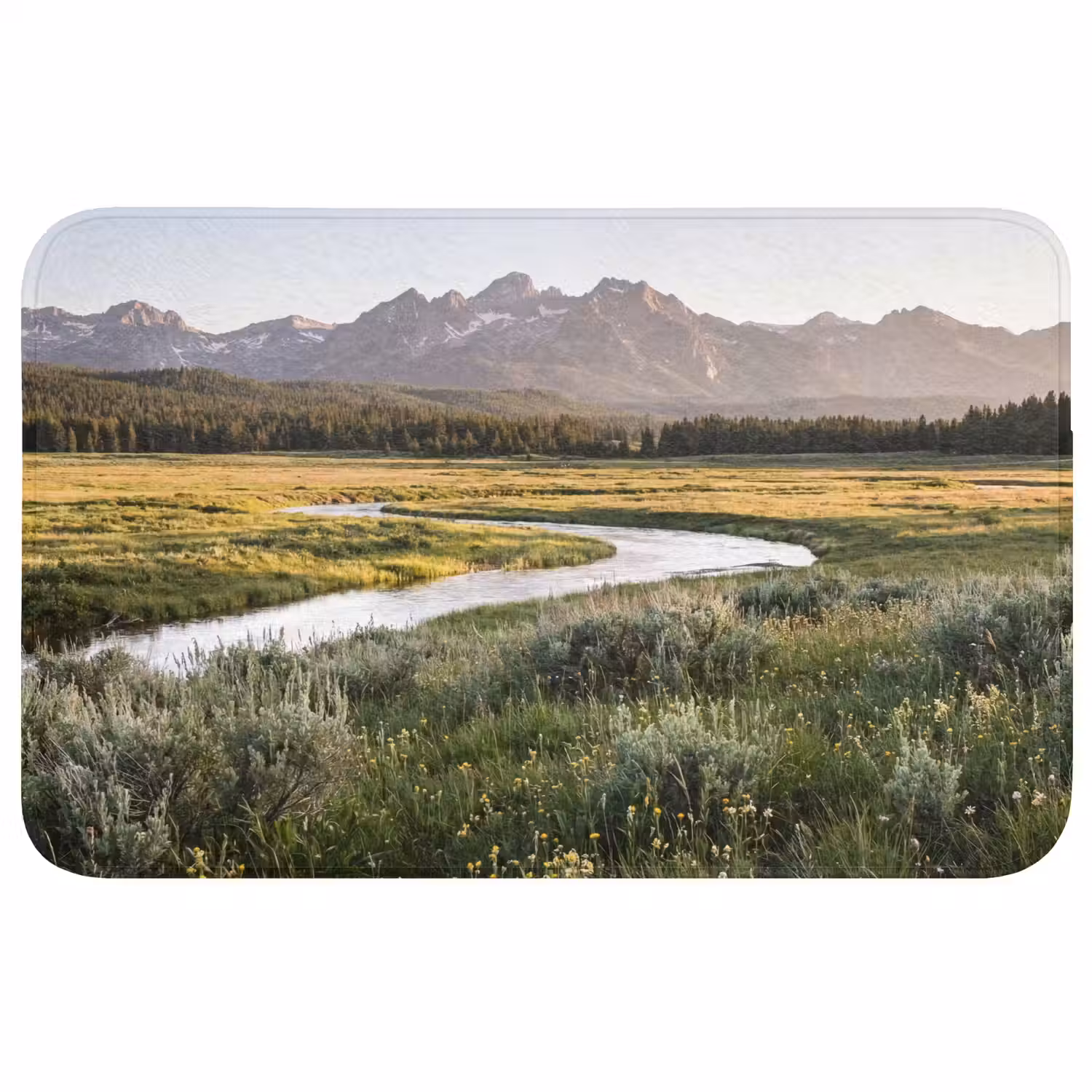 Berglandschap - Rivier - Bos Badmat middel -3d