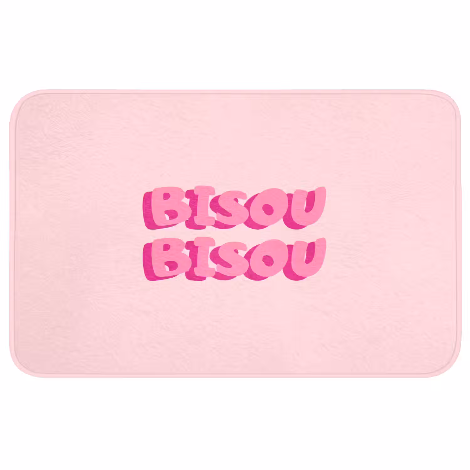 Bisou - Roze - Dikke letters Badmat middel -3d