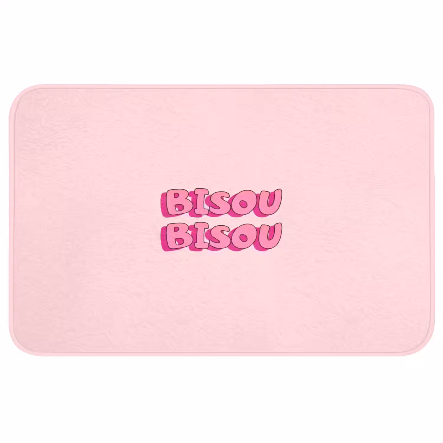 Bisou - Roze - Schaduw Badmat middel -3d